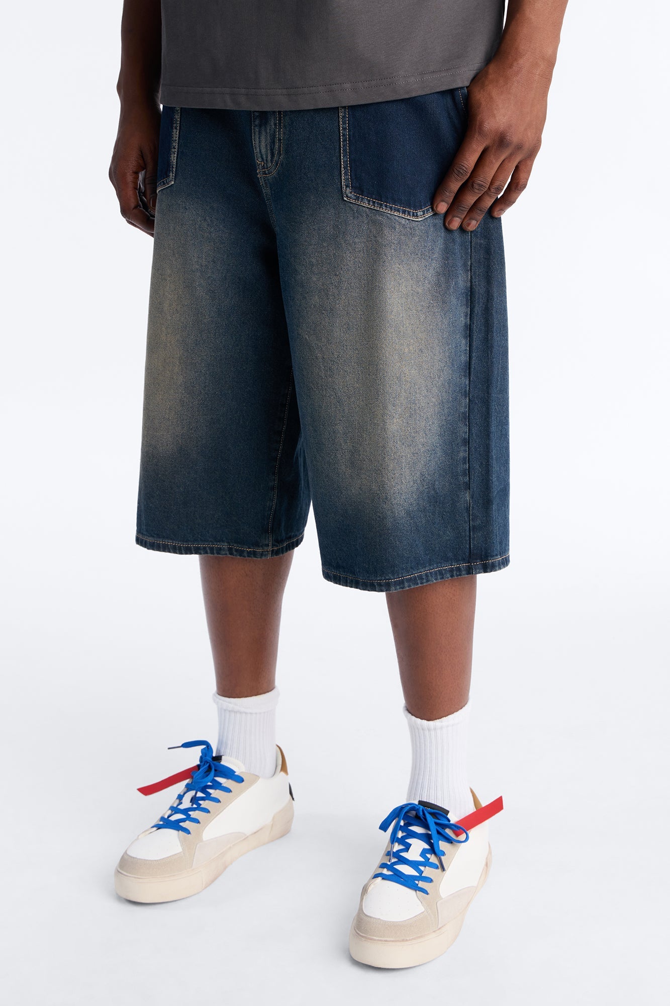 Baggy Drift Denim Short - Dark Wash Fashion Nova