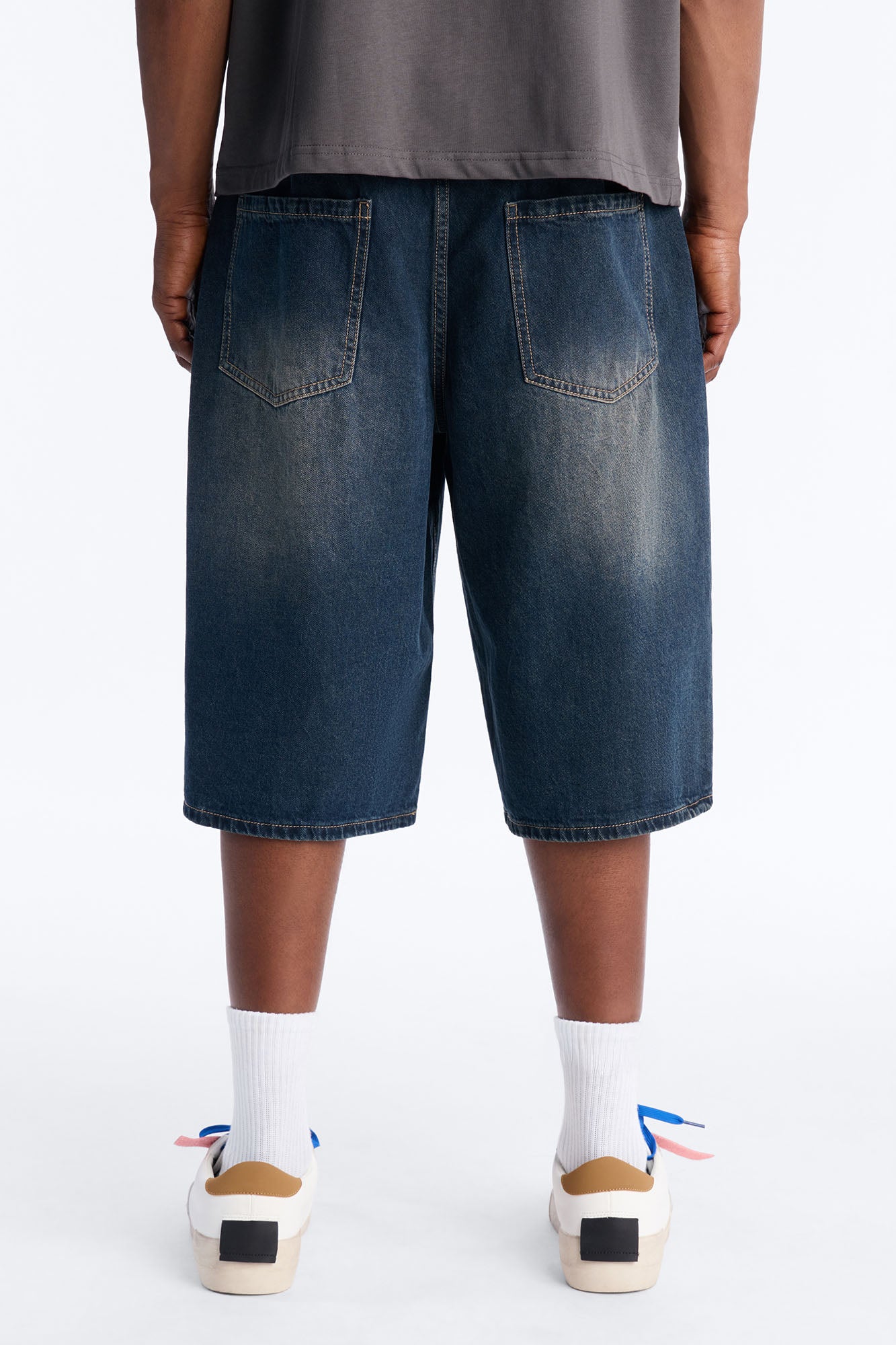Baggy Drift Denim Short - Dark Wash Fashion Nova