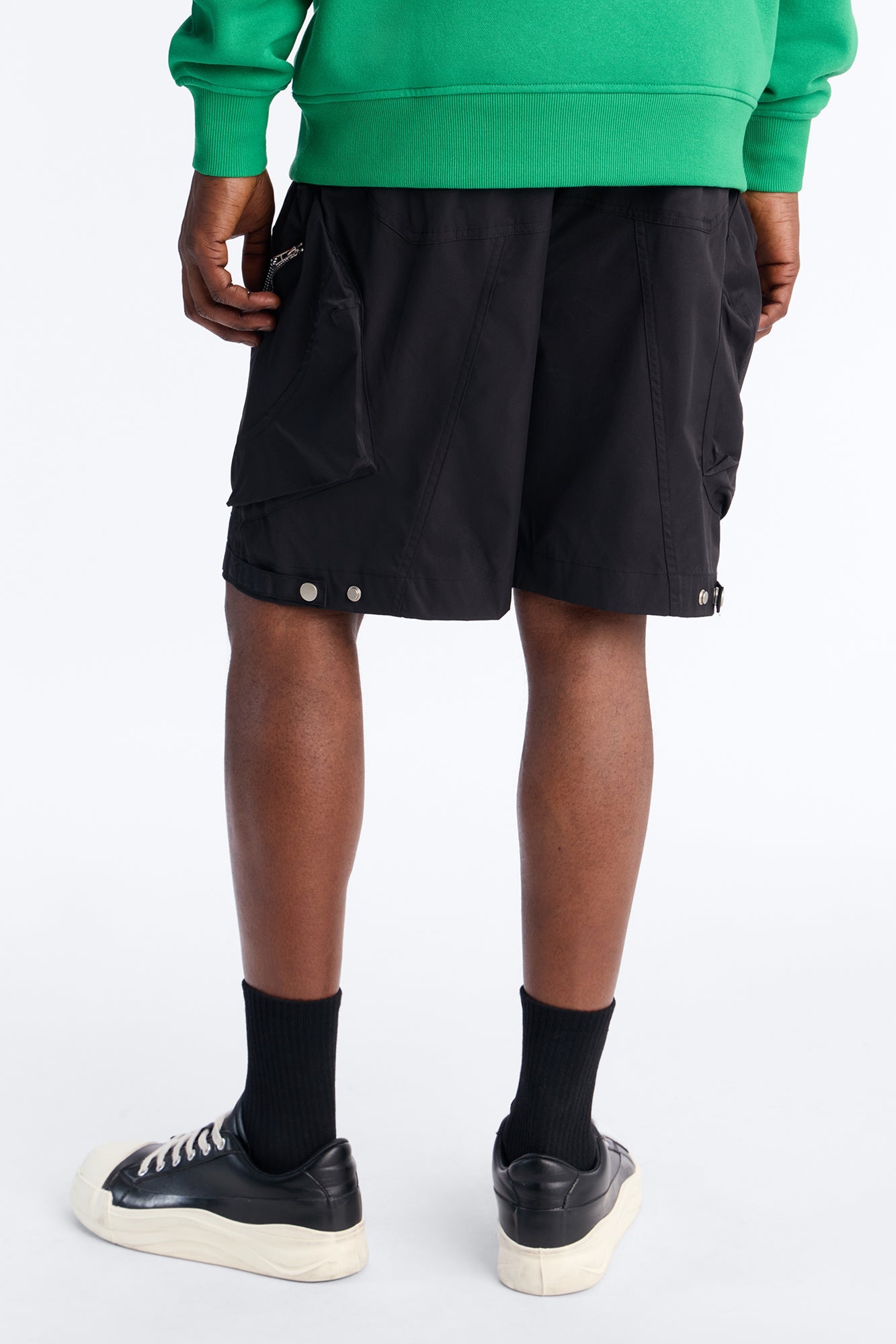 Relaxed Pearson Gates Multi Straps Utility Short - Black Fashion Nova
