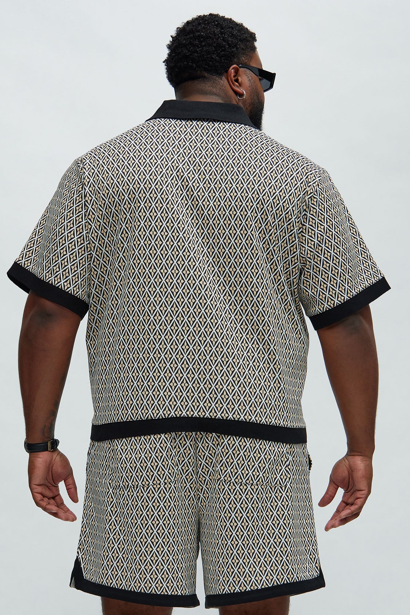 Rushmore Knit Shirt - Black/combo Fashion Nova