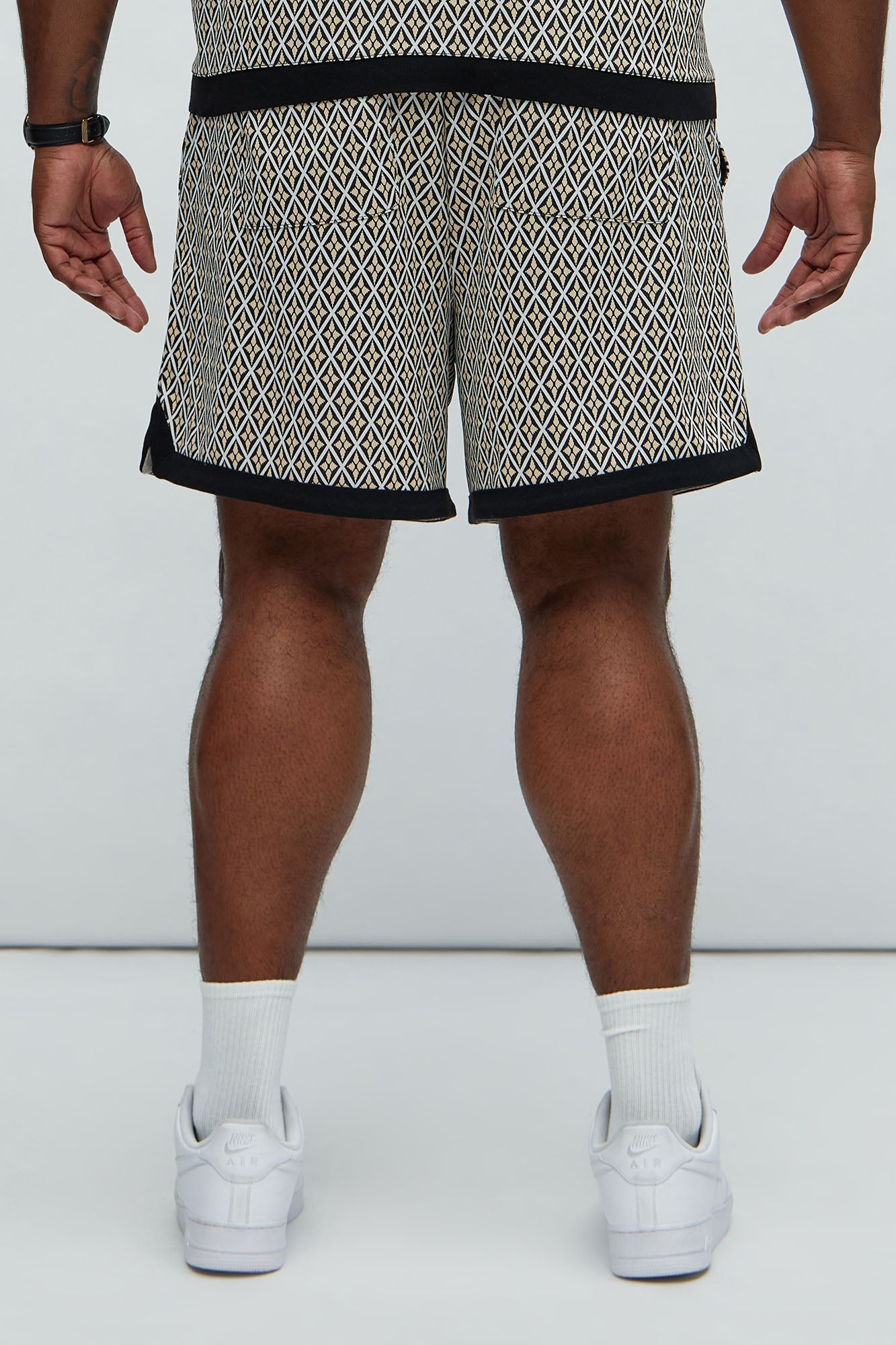 Rushmore Knit Warmup Shorts - Black/combo Fashion Nova