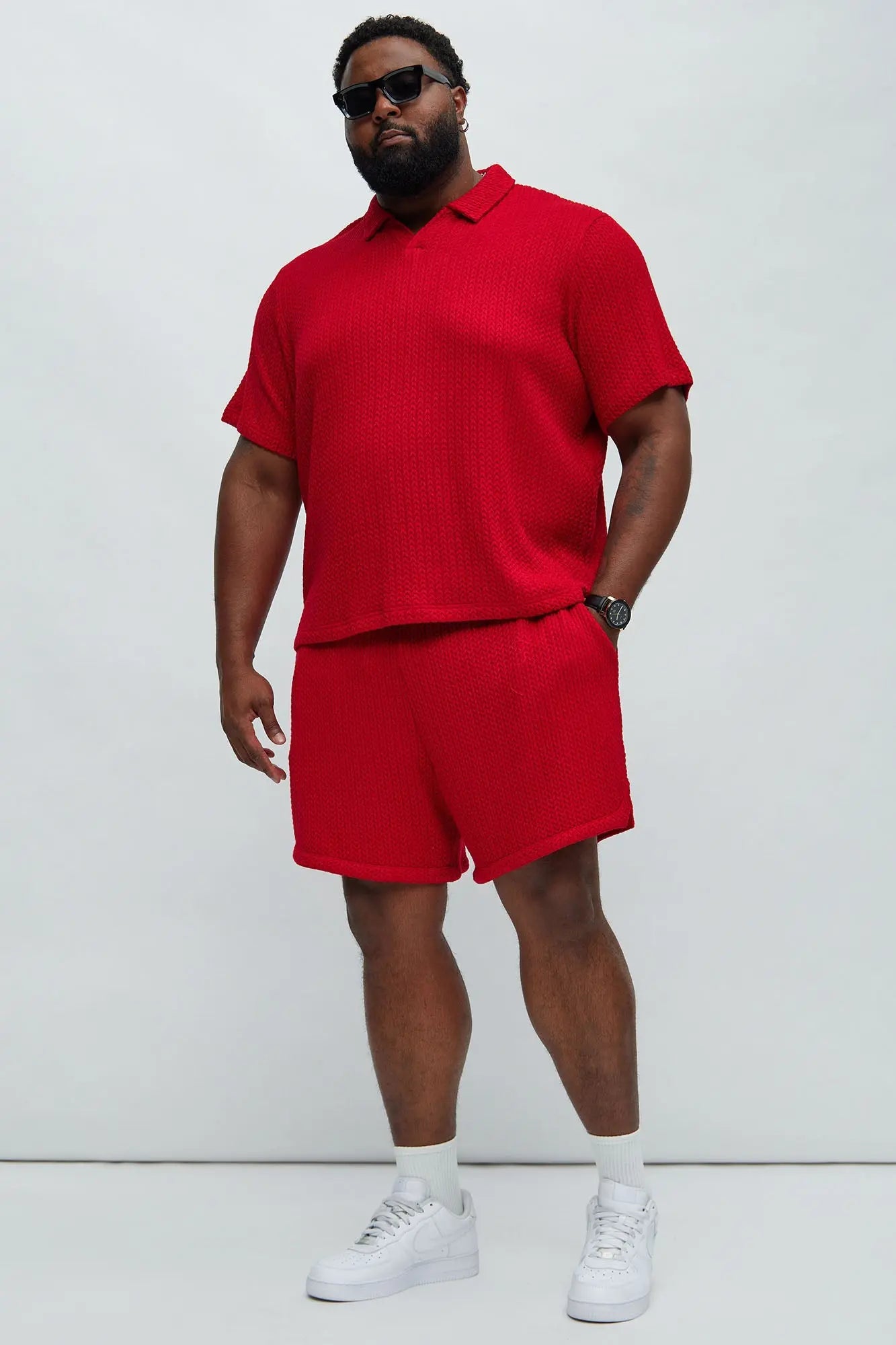 Catanina Textured Shorts - Red Fashion Nova