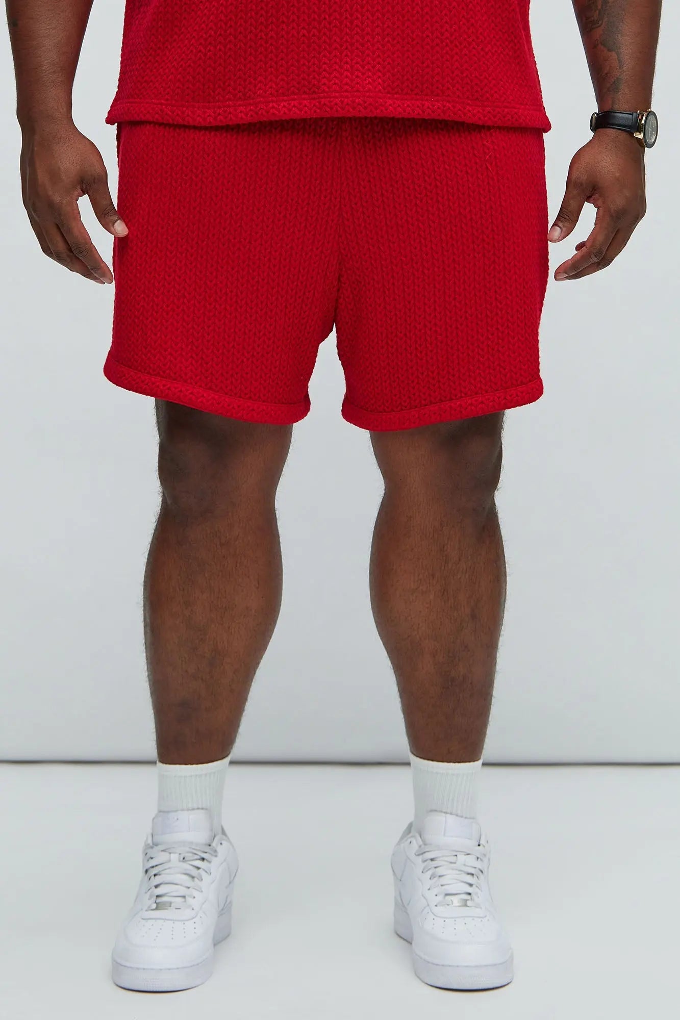 Catanina Textured Shorts - Red Fashion Nova
