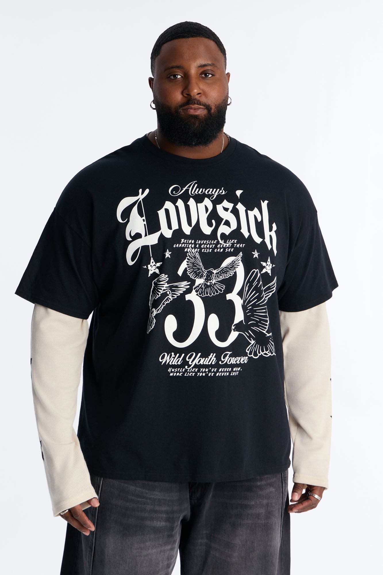 Lovesick 2fer Long Sleeve Tee - Black Fashion Nova