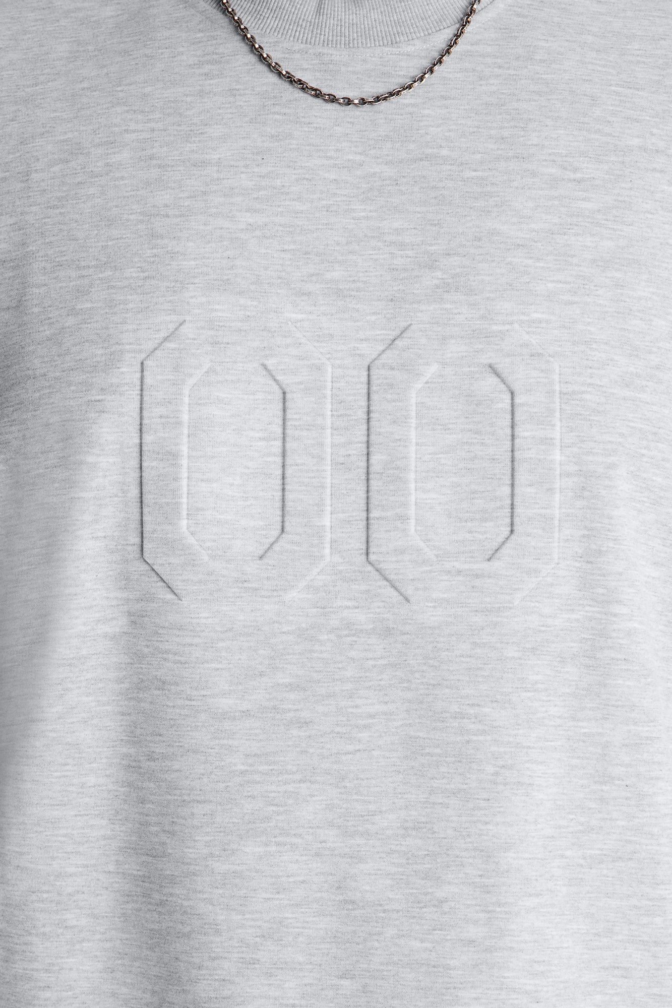 Structured Fleece Embossed Number Tee - Heather Grey Fashion Nova