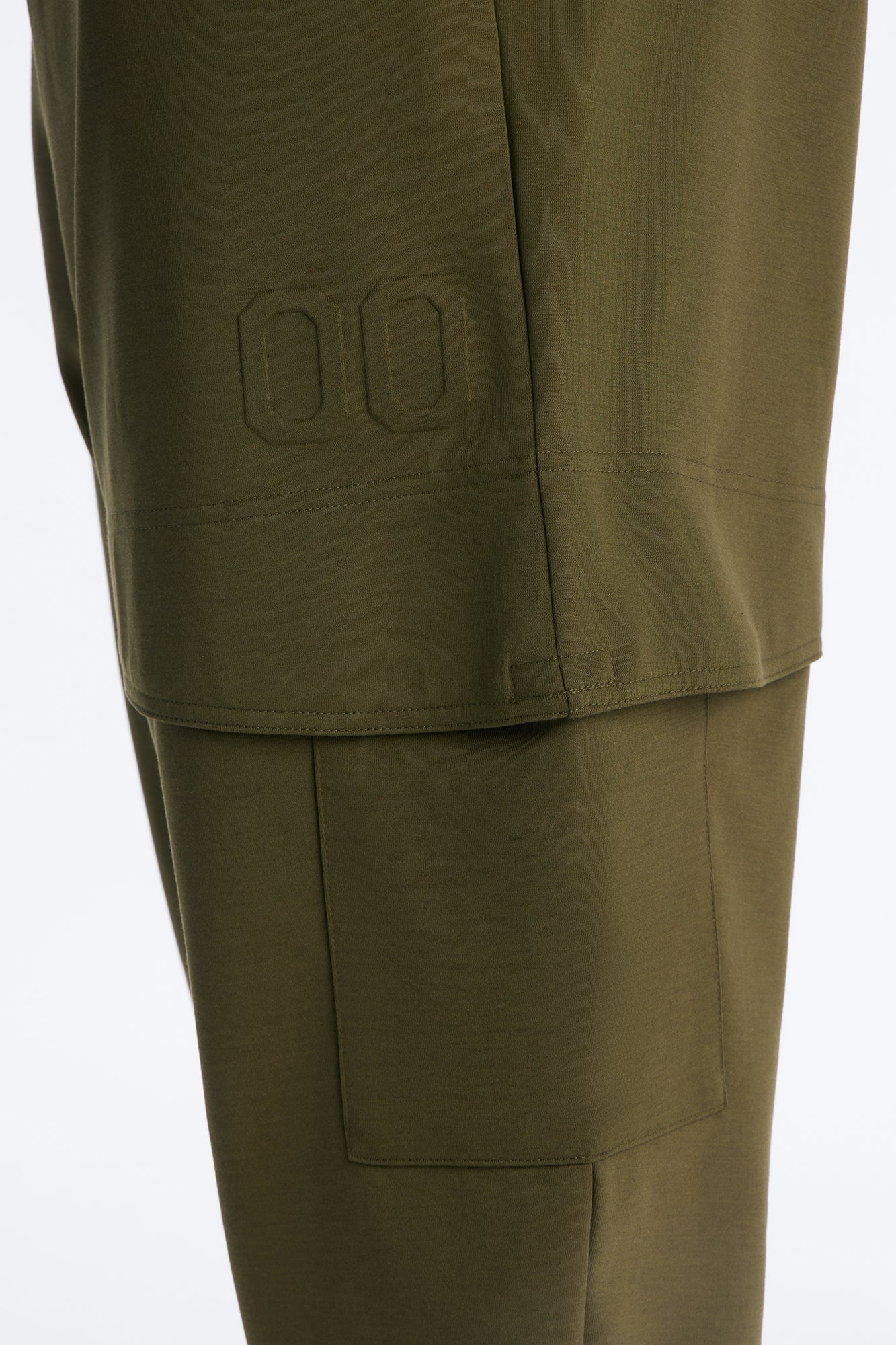 Structured Fleece Embossed Cargo Joggers - Olive Fashion Nova
