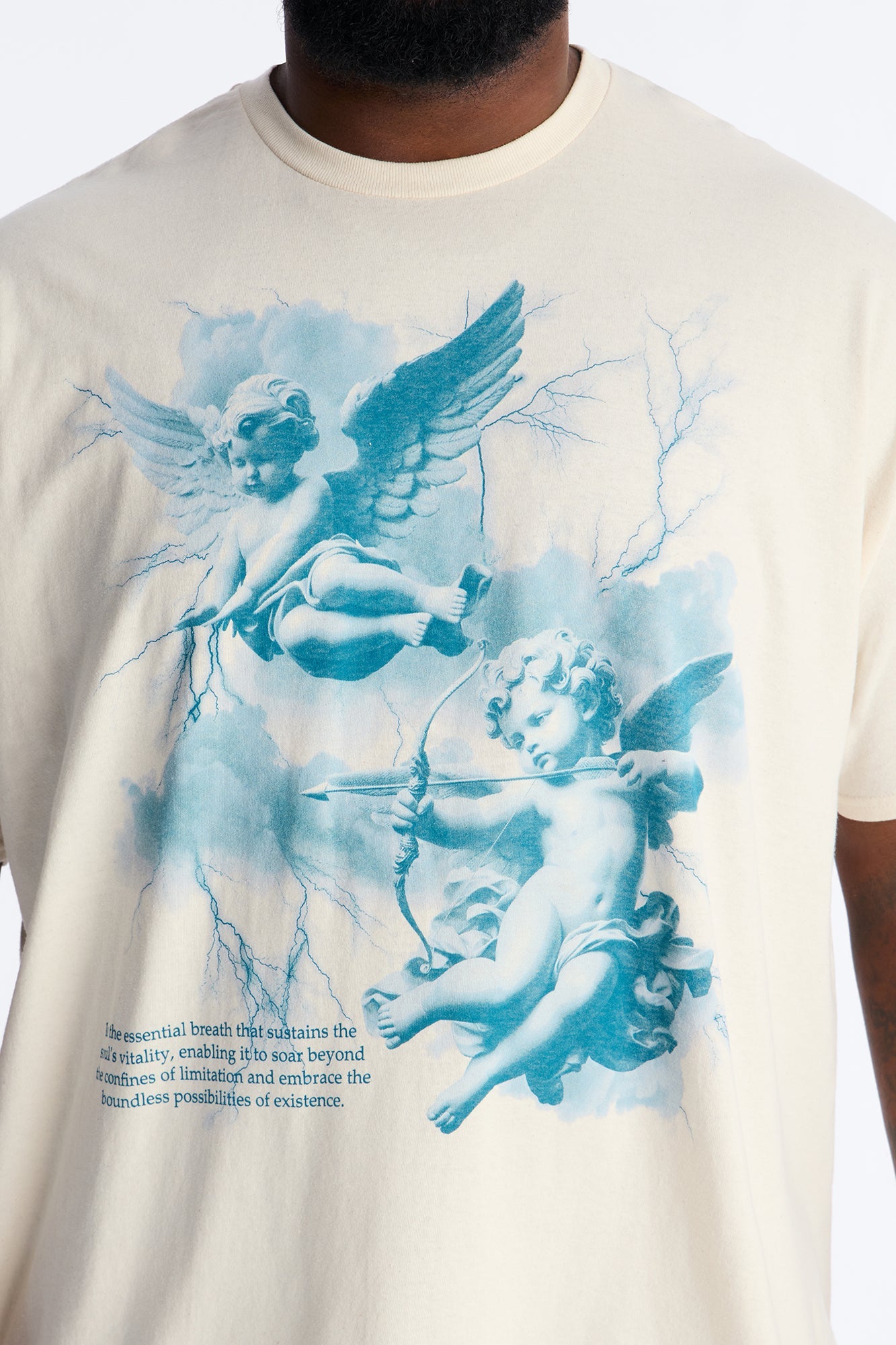 Angelic Archers Oversized Short Sleeve Tee - Cream Fashion Nova
