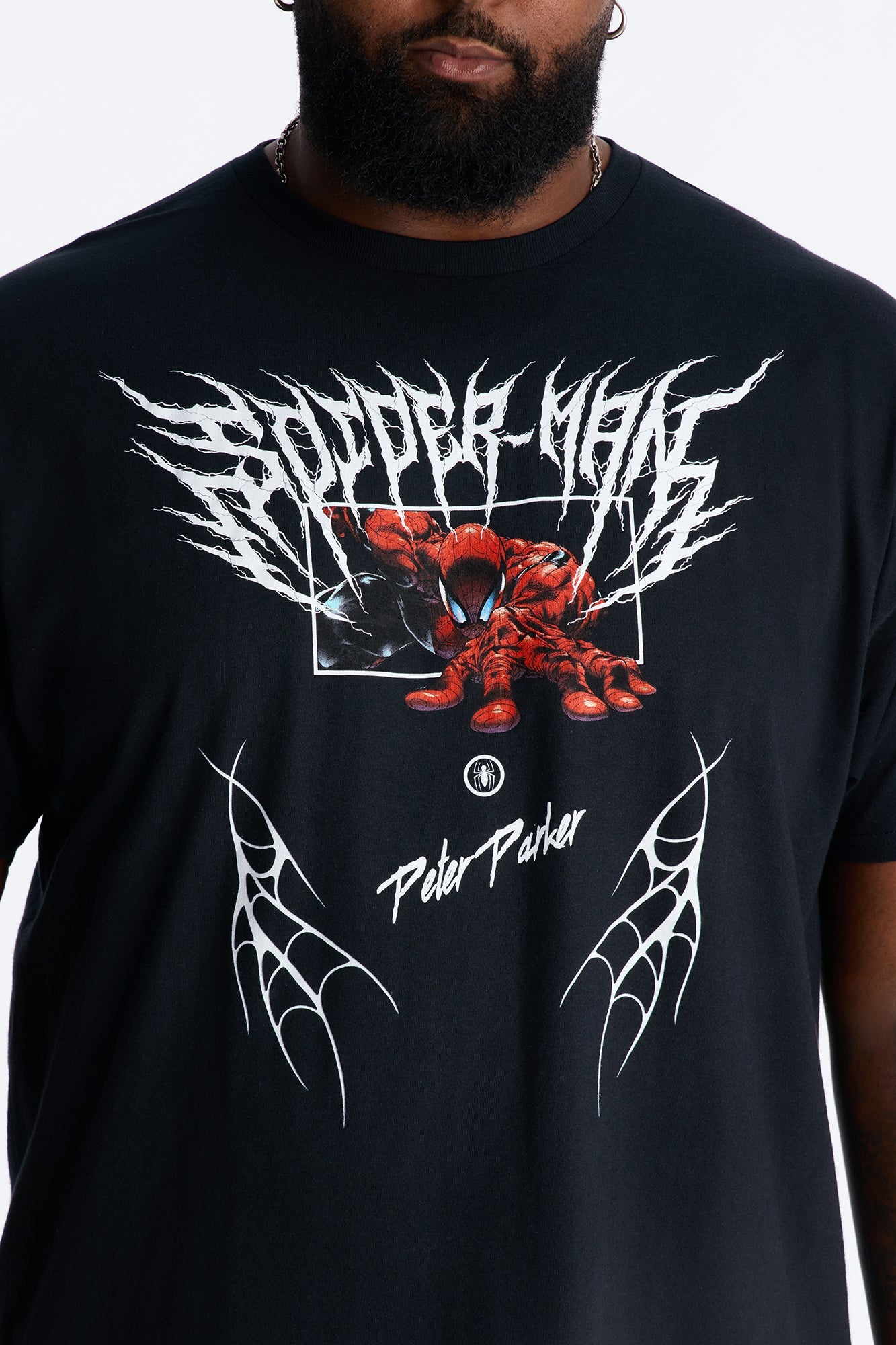 Spider Man Peter Parker Short Sleeve Tee - Black Fashion Nova
