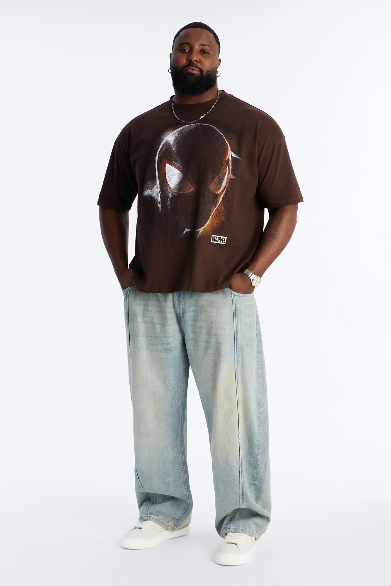Boxy Spider Man Be Yourself Short Sleeve Tee - Brown Fashion Nova