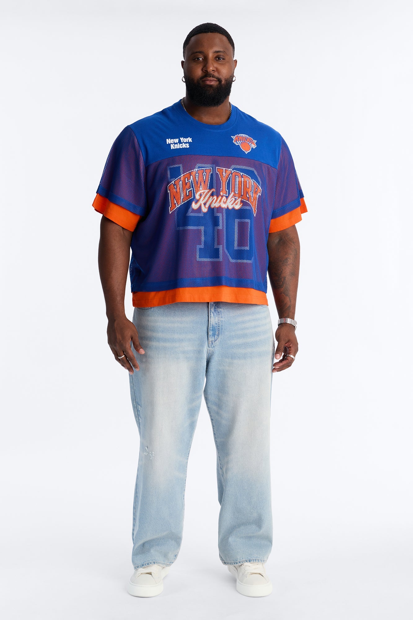 Knicks Lay Up Jersey Mesh Top - Royal Fashion Nova