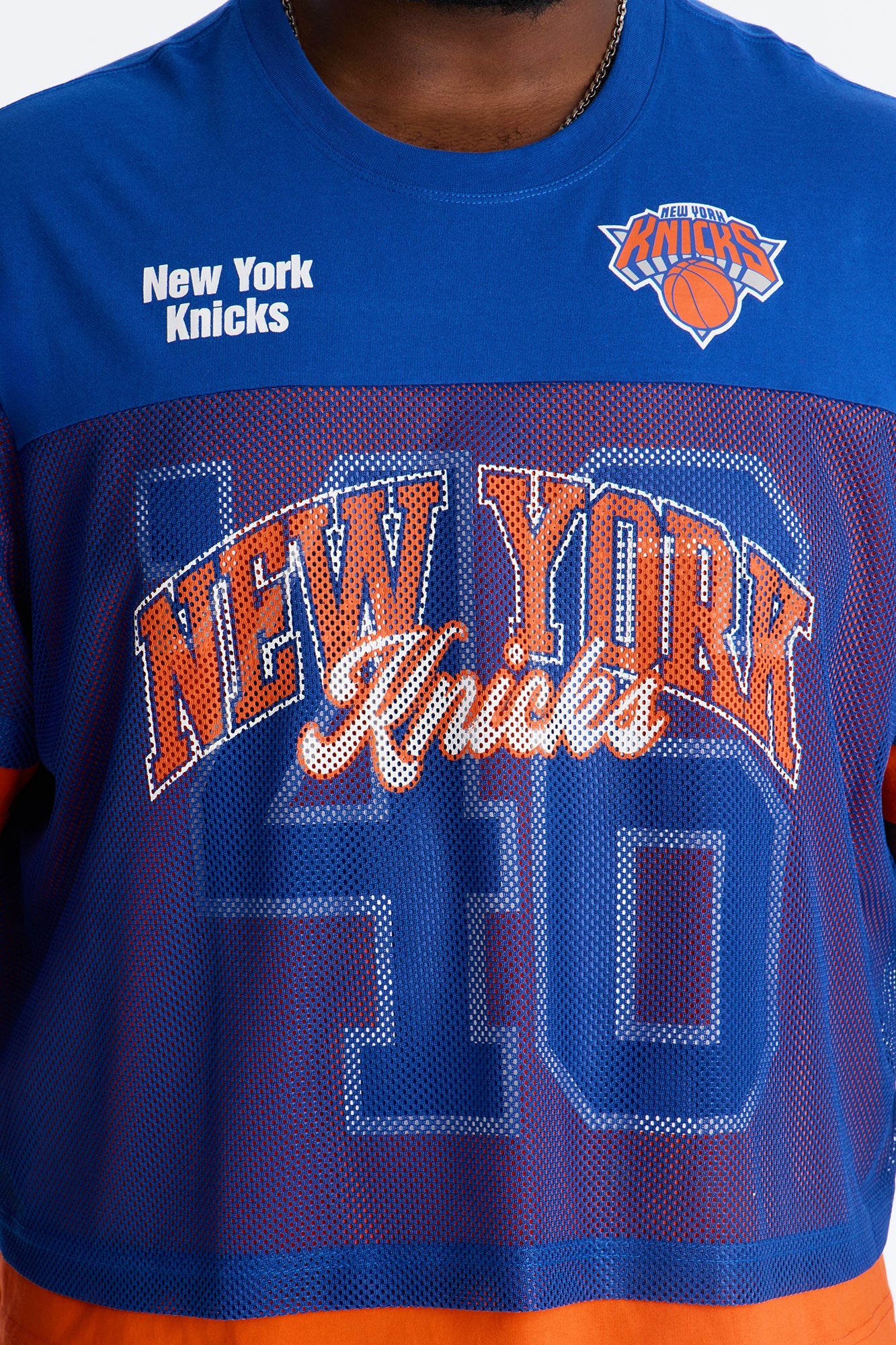 Knicks Lay Up Jersey Mesh Top - Royal Fashion Nova