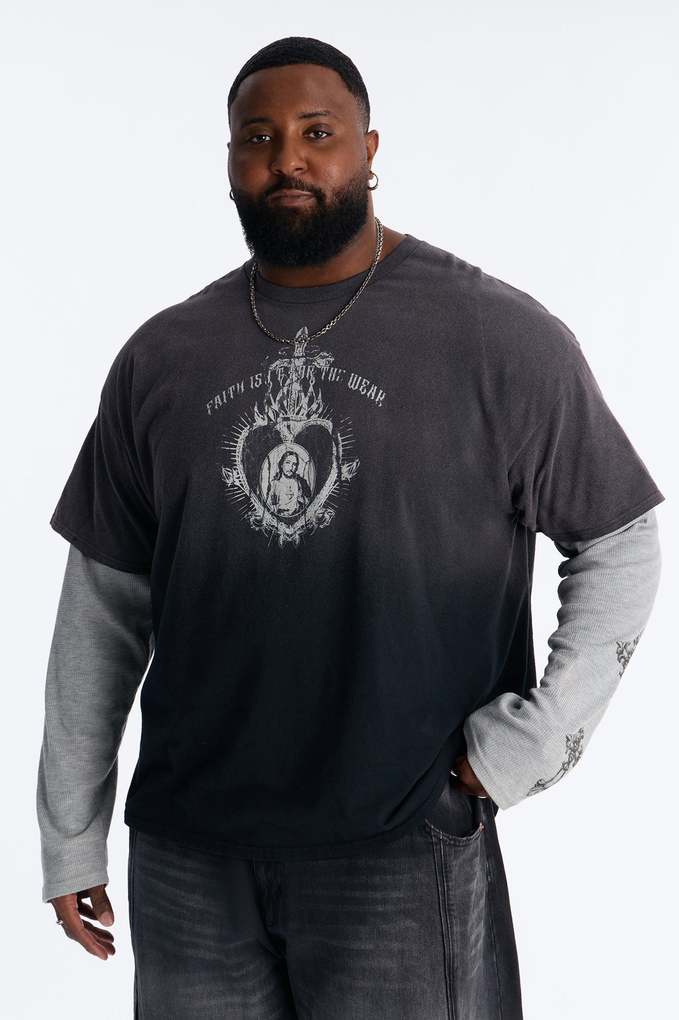 Cross My Heart 2fer Long Sleeve Tee - Black Fashion Nova
