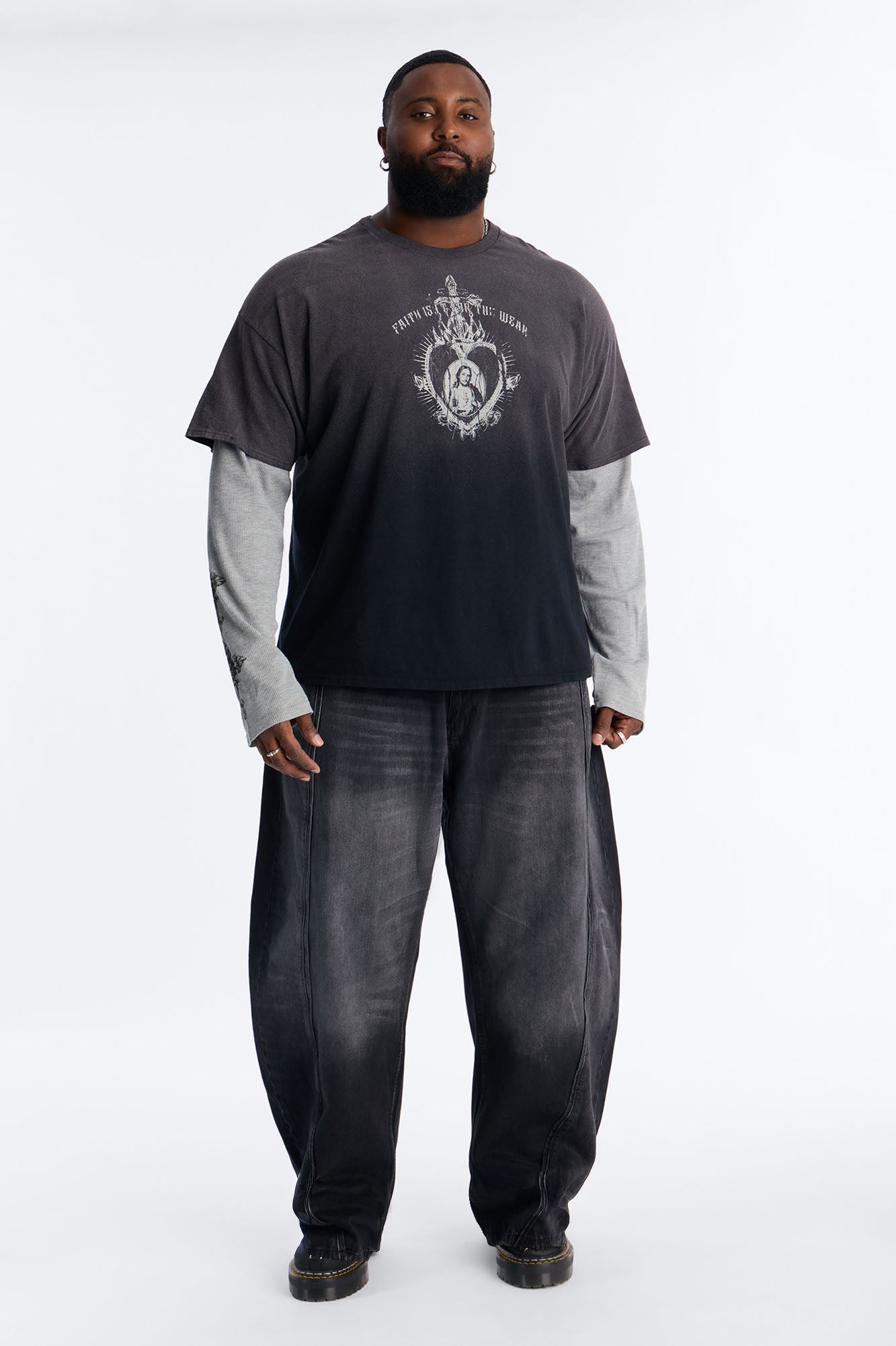 Barrel Led On Panel Jean - Black Wash Fashion Nova