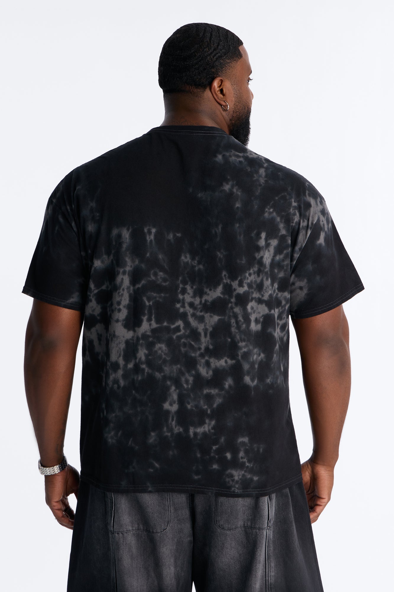 Faith Tye Dye Oversized Short Sleeve Tee - Black Fashion Nova