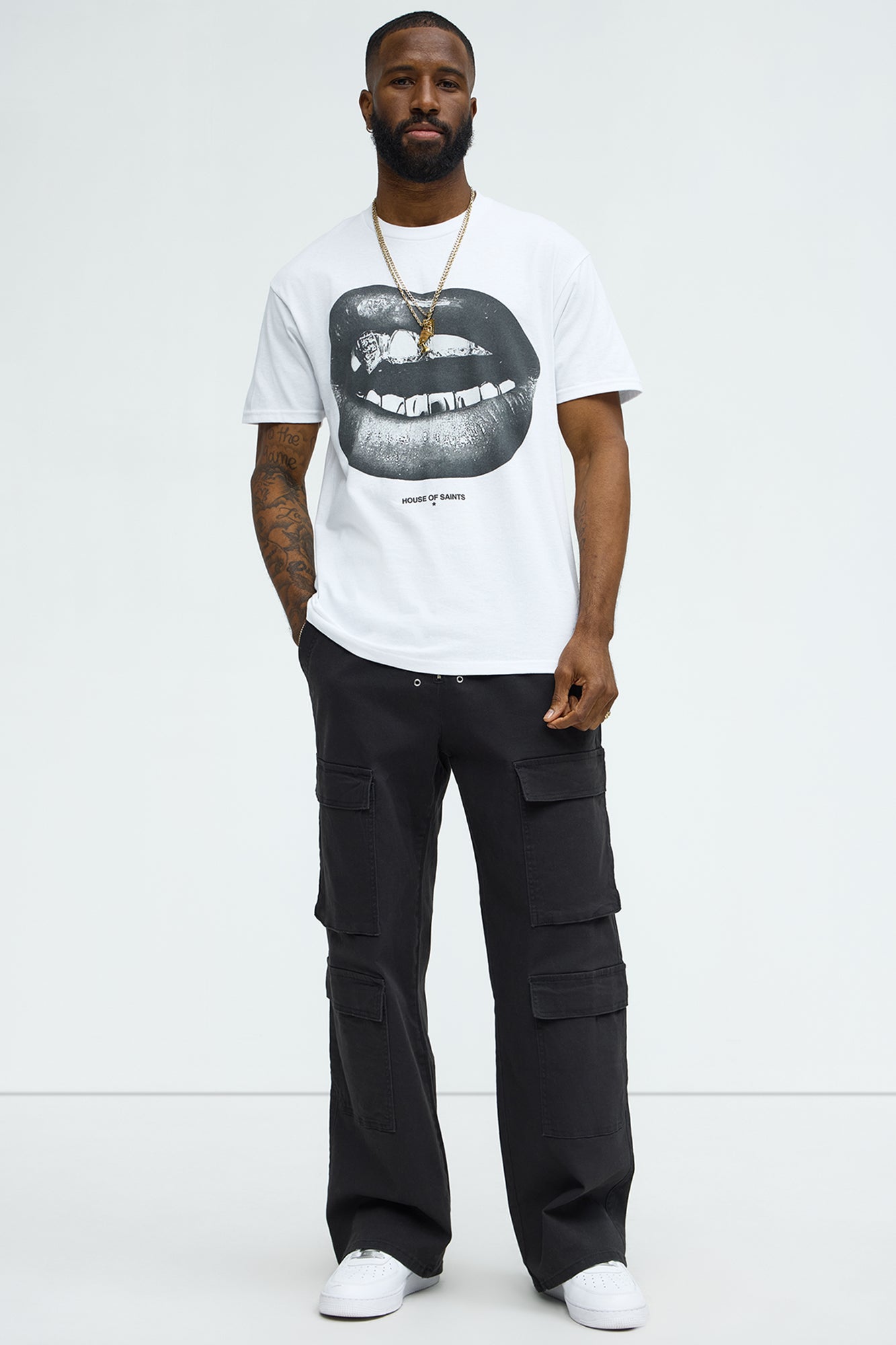 House Of Saints Grill Short Sleeve Tee - White Fashion Nova