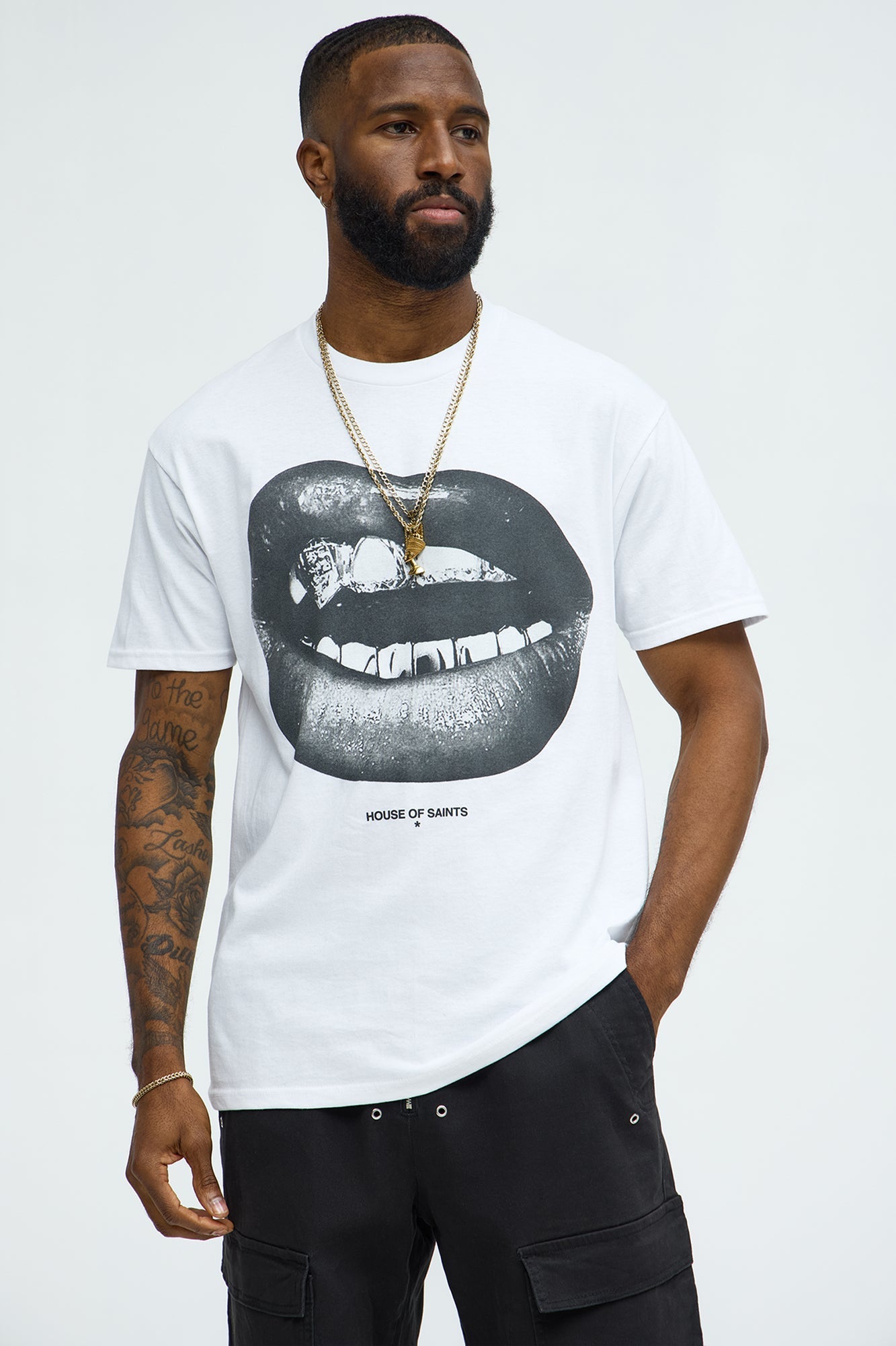 House Of Saints Grill Short Sleeve Tee - White Fashion Nova