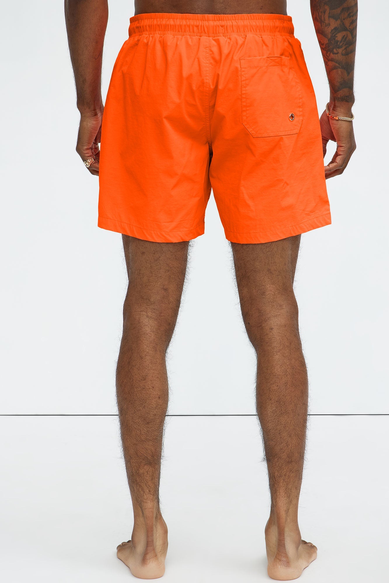 Montez Stretch Swim Trunk 7″ - Orange Fashion Nova