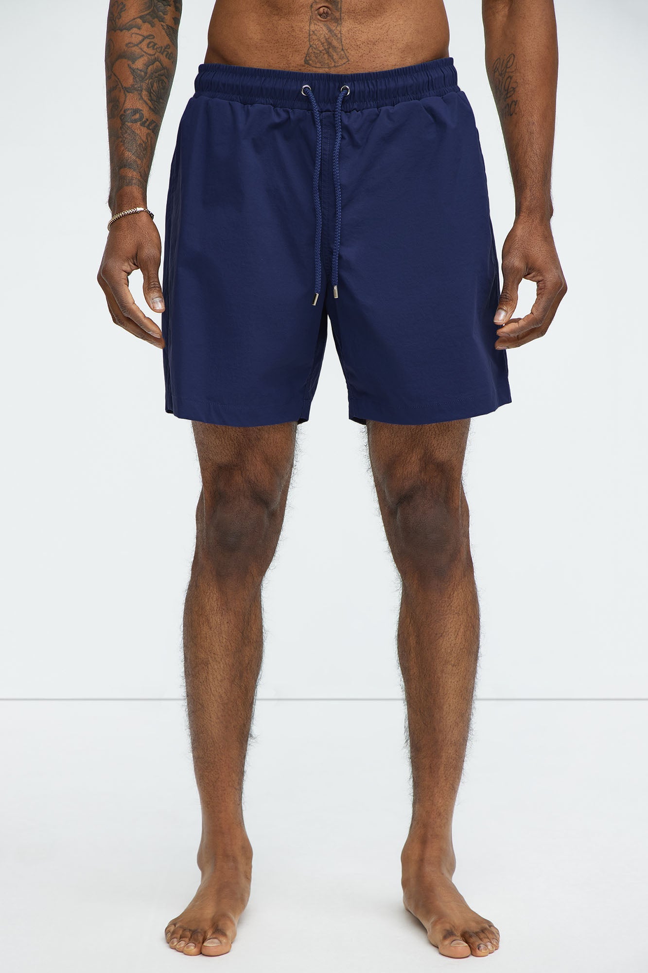 Montez Stretch Swim Trunk 7″ - Navy Fashion Nova