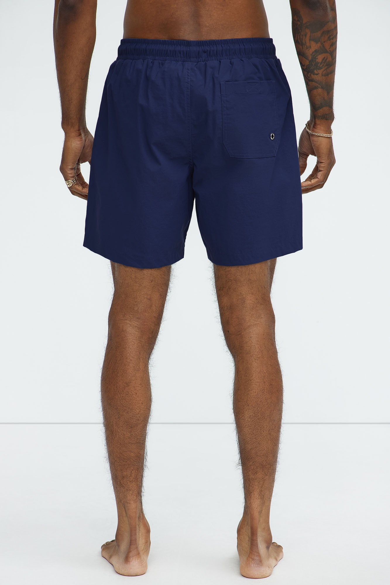 Montez Stretch Swim Trunk 7″ - Navy Fashion Nova
