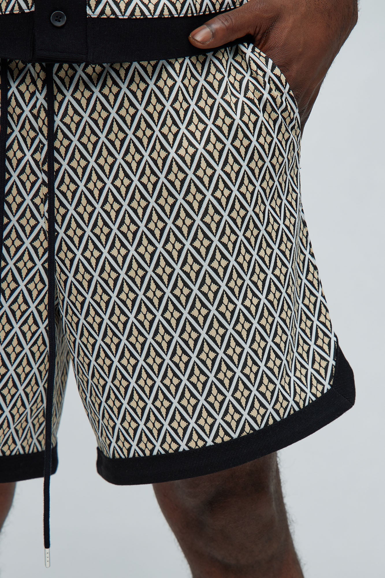 Rushmore Knit Warmup Shorts - Black/combo Fashion Nova