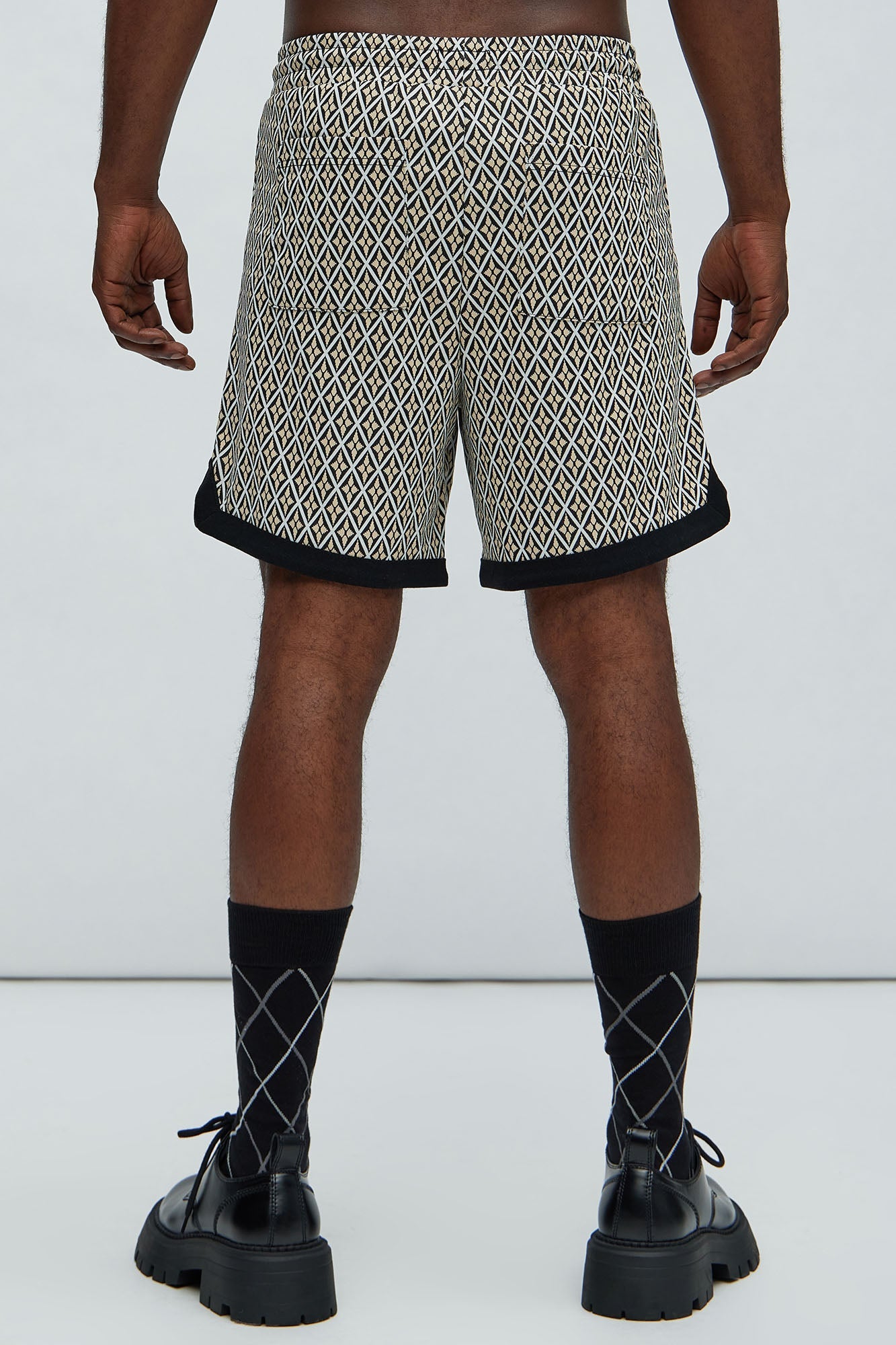 Rushmore Knit Warmup Shorts - Black/combo Fashion Nova