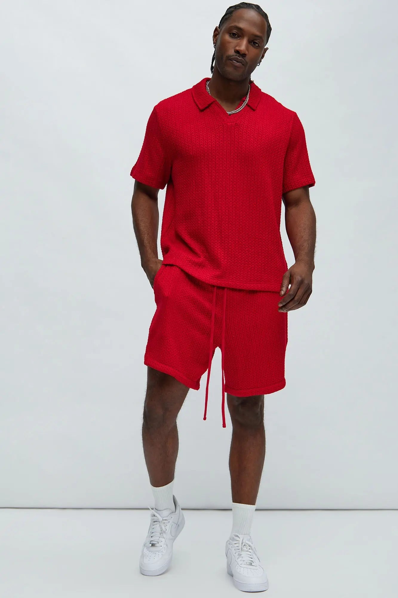 Catanina Textured Shorts - Red Fashion Nova
