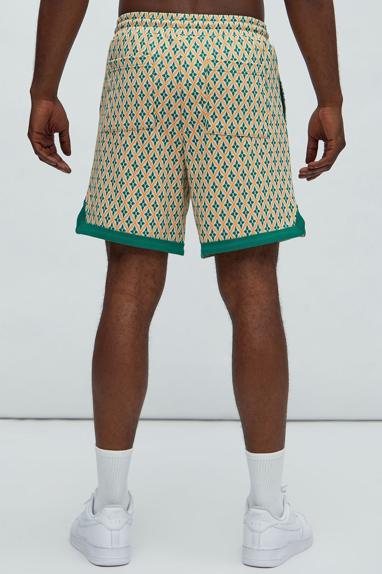 Rushmore Knit Warmup Shorts - Green/combo Fashion Nova