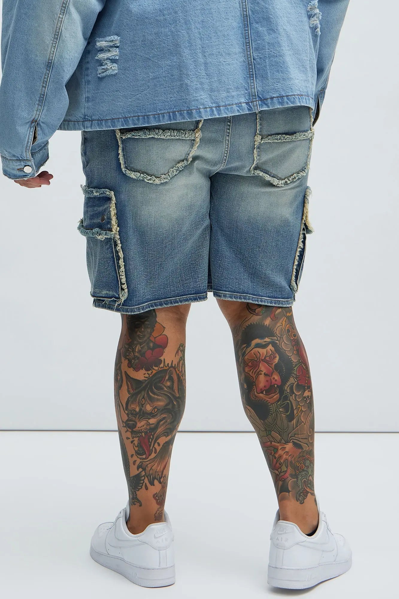 Rush Home Denim Cargo Shorts - Light Blue Wash Fashion Nova