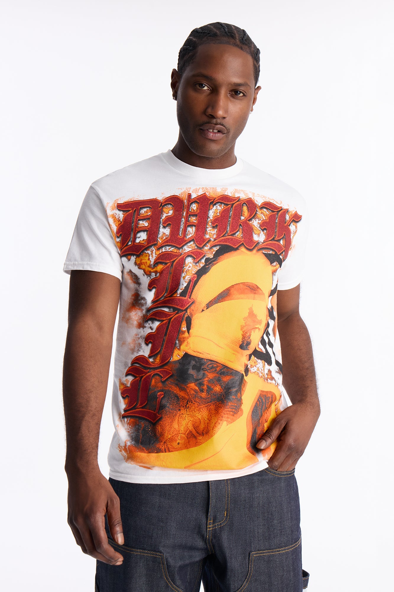 Lil Durk Blessed Short Sleeve Tee - White Fashion Nova