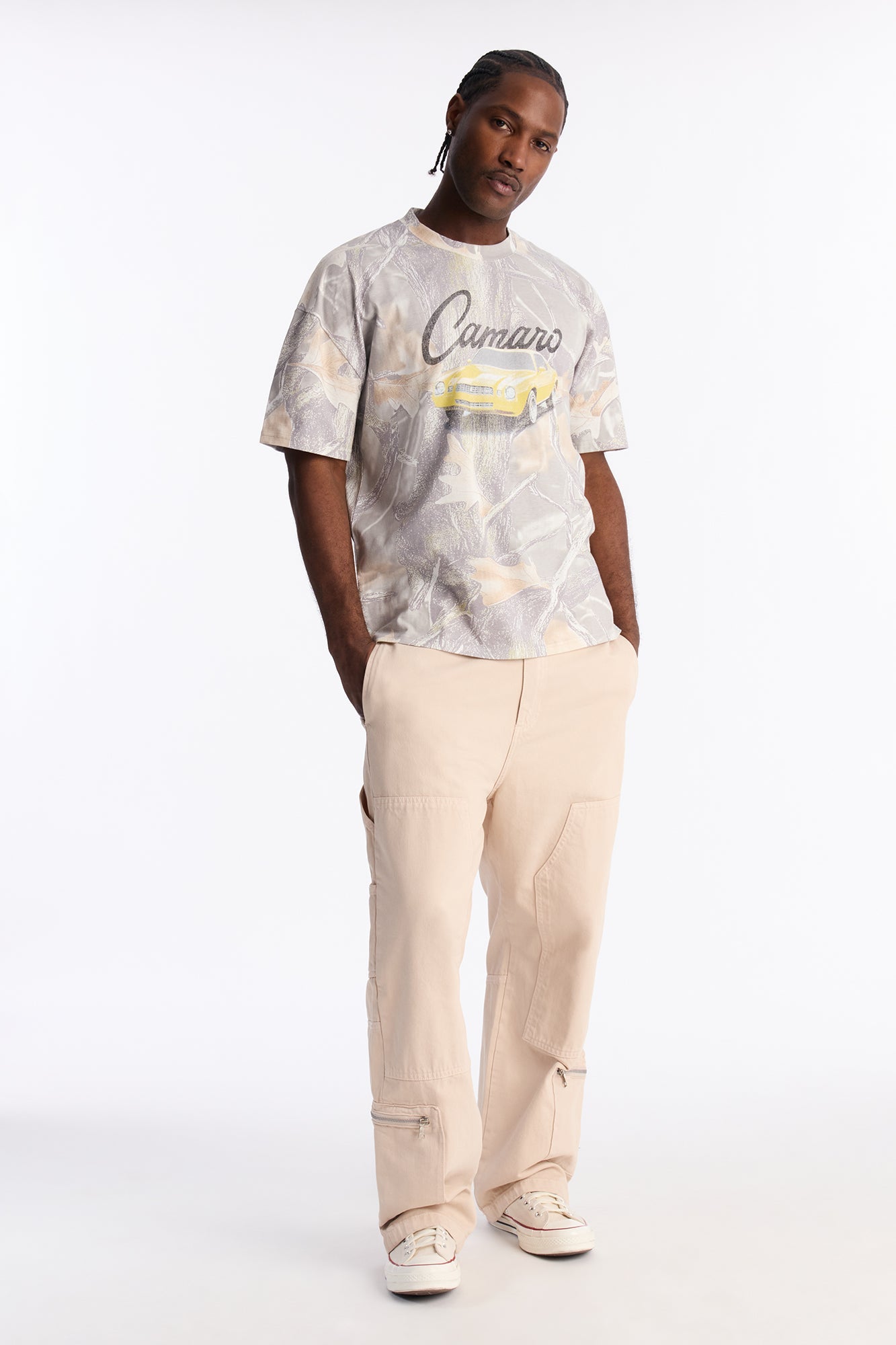 Chevy Camaro Woodland Camo Short Sleeve Tee - Camouflage Fashion Nova