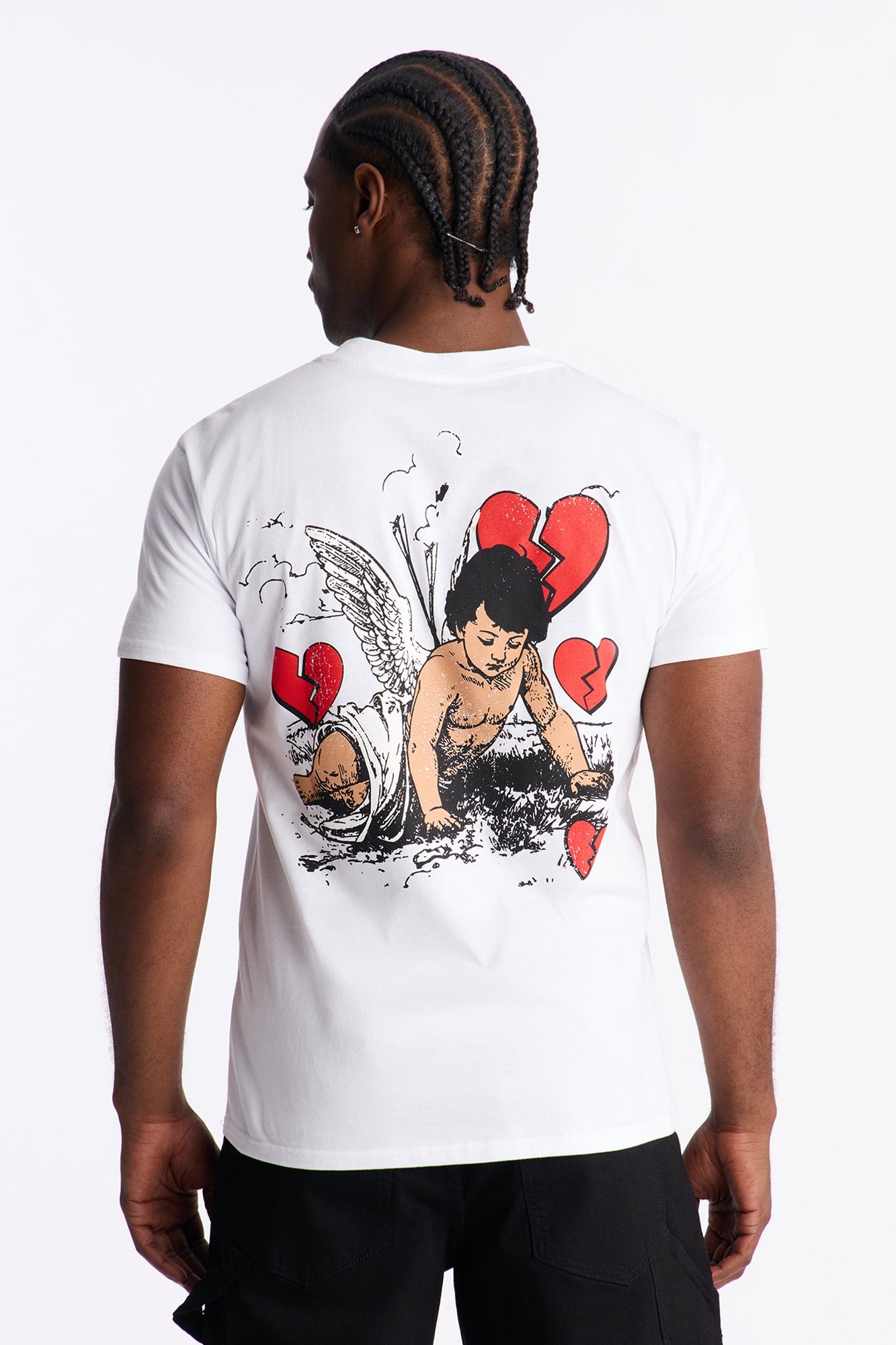Heartbreaker Cherub Club Short Sleeve Tee - White Fashion Nova