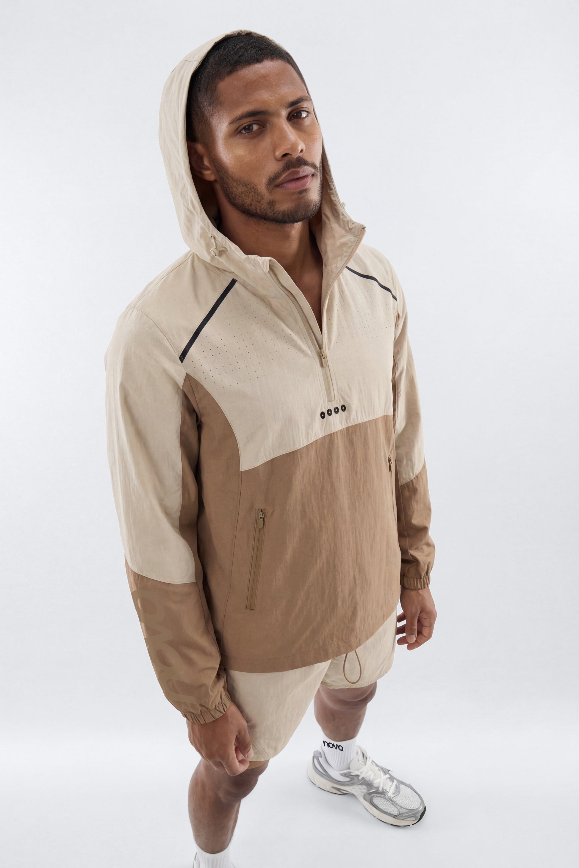 ProRipStop Hooded Half Zip Jacket - Taupe/combo Fashion Nova