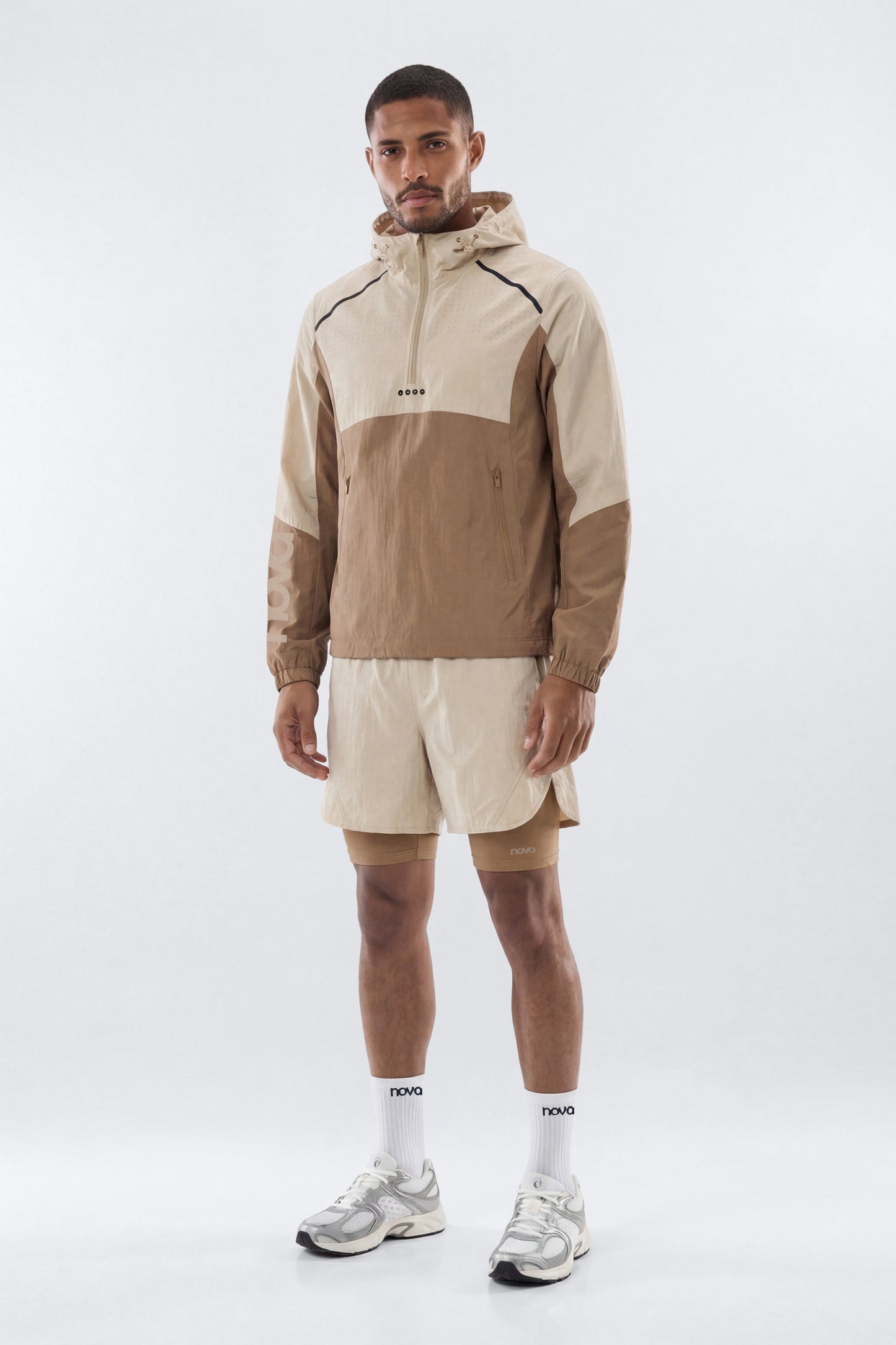 ProRipStop Hooded Half Zip Jacket - Taupe/combo Fashion Nova
