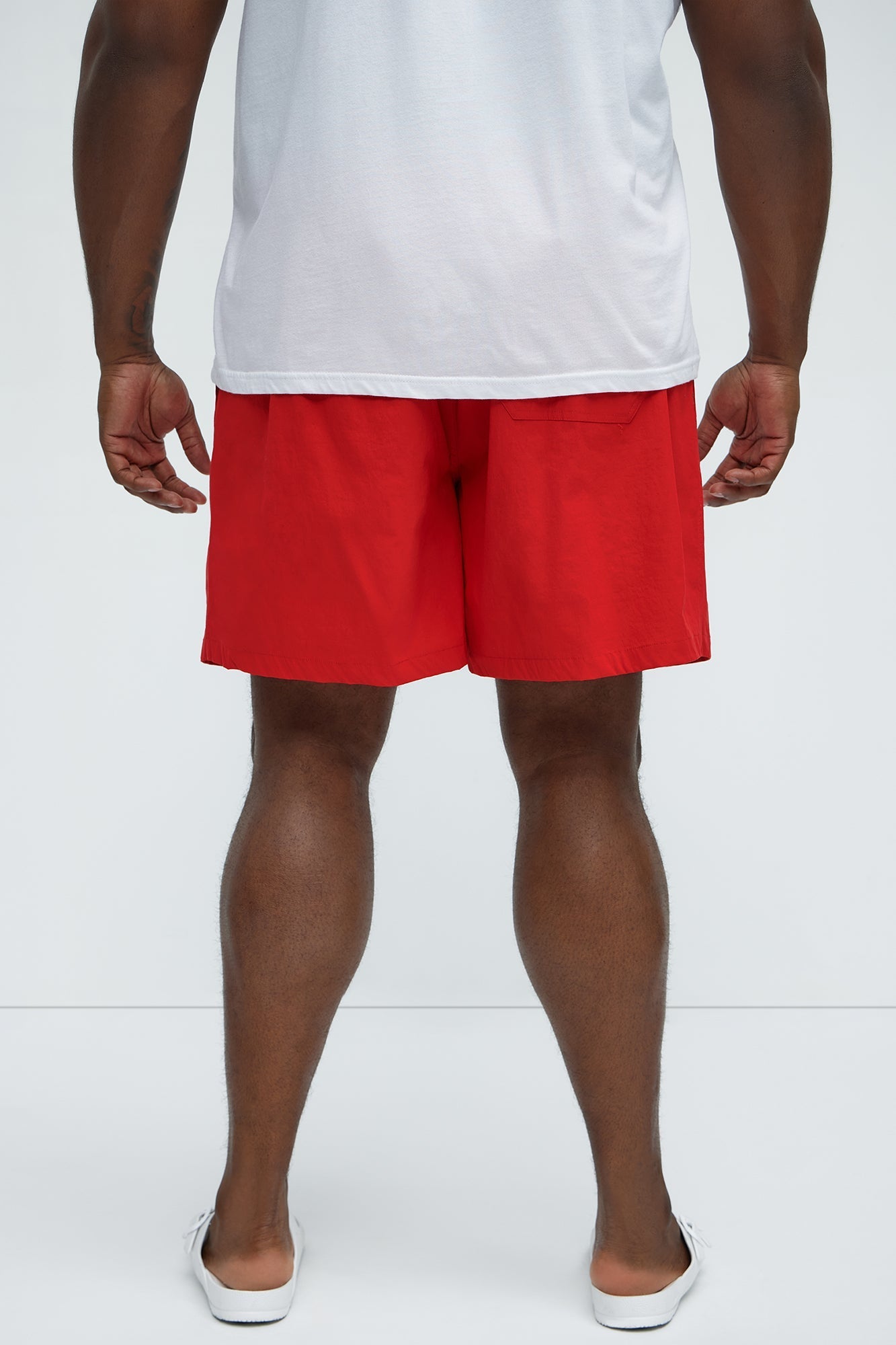Montez Stretch Swim Trunk 7″ - Brick Red Fashion Nova
