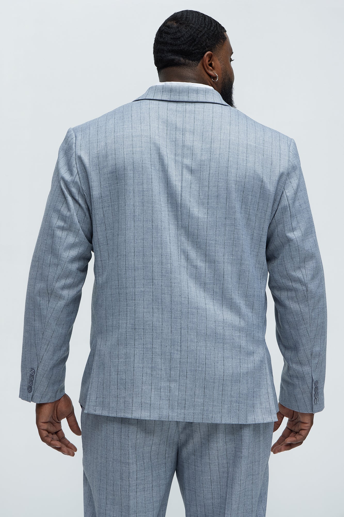 Roswel Textured Stripes Blazer - Grey Fashion Nova