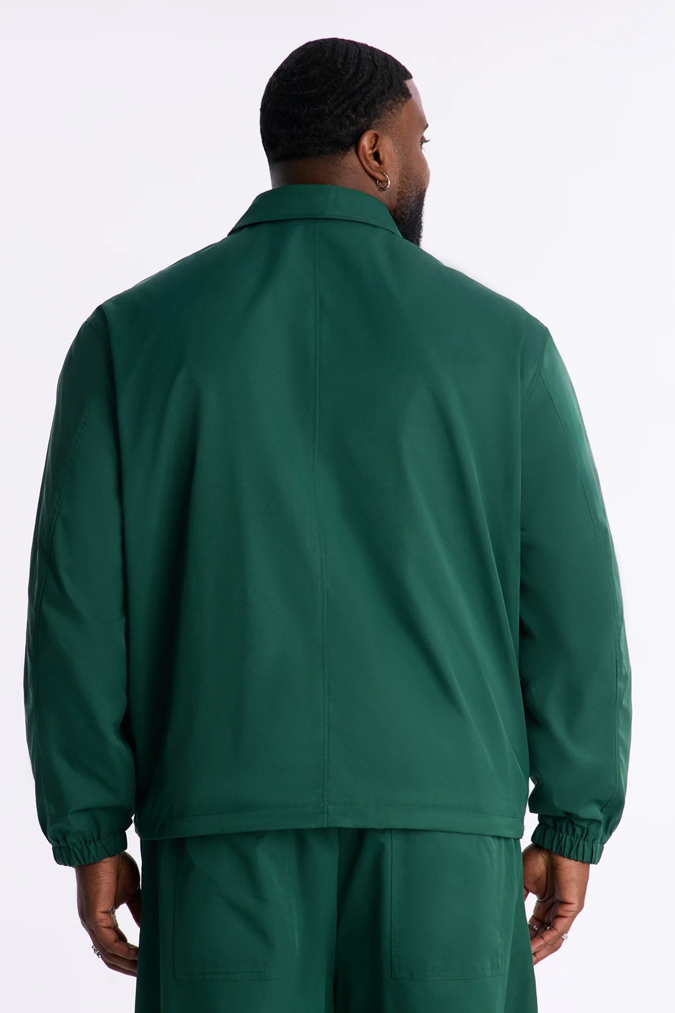 Relaxed Button Detailed Contrast Panel Coach Jacket - Green Fashion Nova
