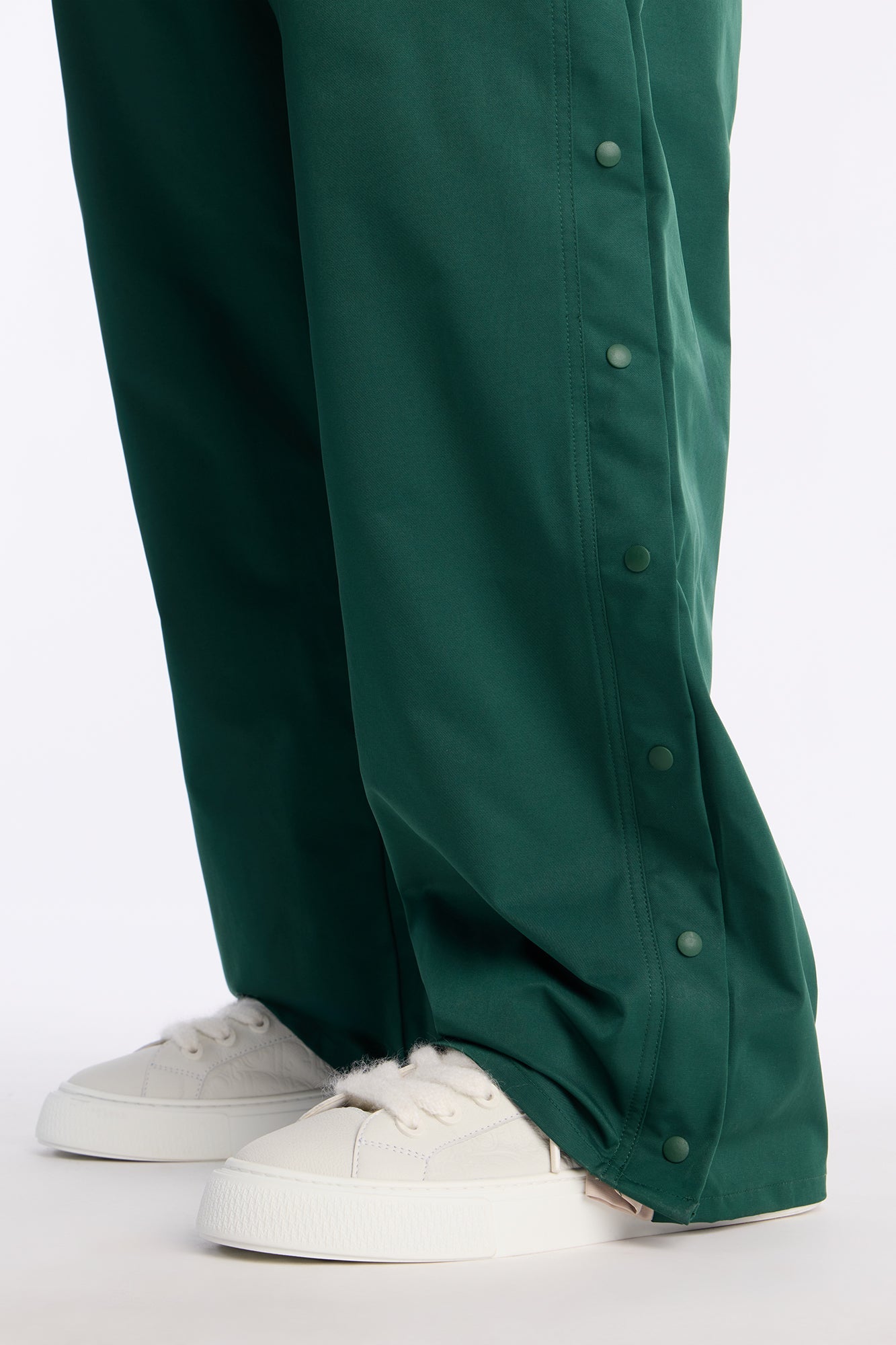 Straight Button Detailed Contrast Panel Pant - Green Fashion Nova