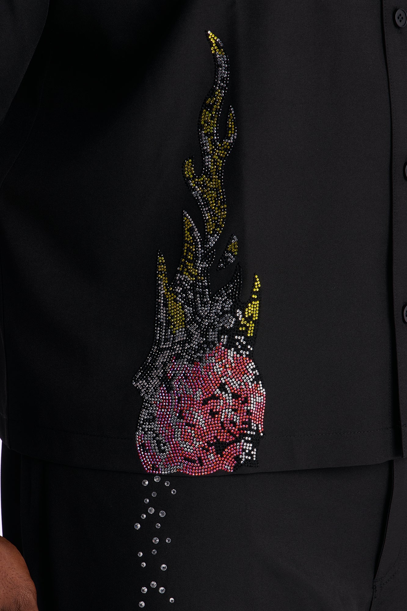 Genesis Origin Embellished Button Up Shirt - Black Fashion Nova