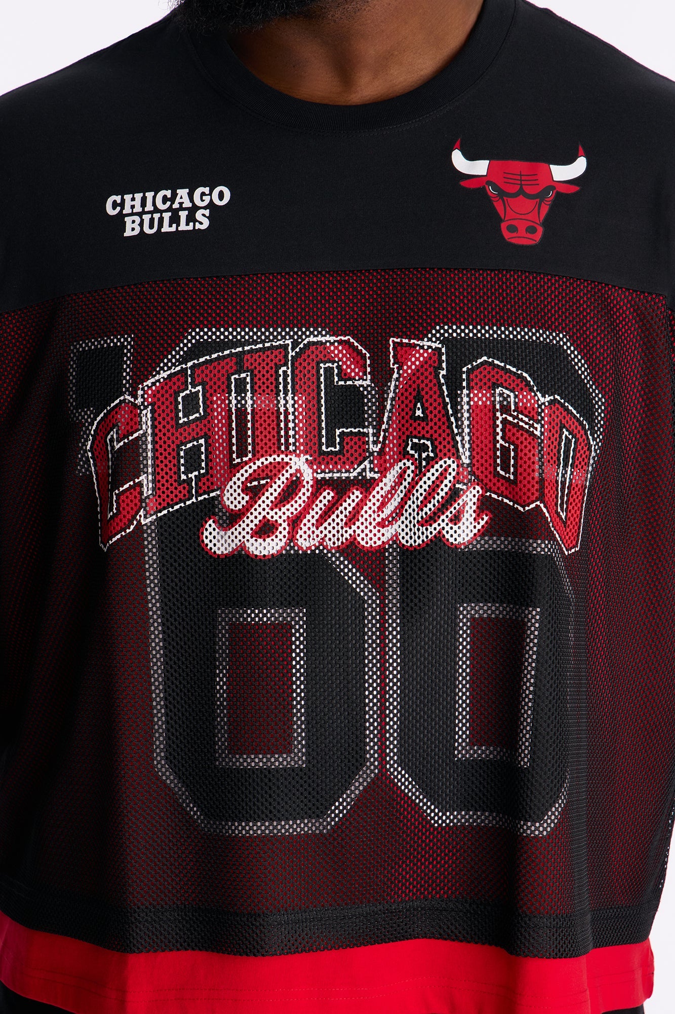 Bulls Lay Up Jersey Mesh Top - Black Fashion Nova