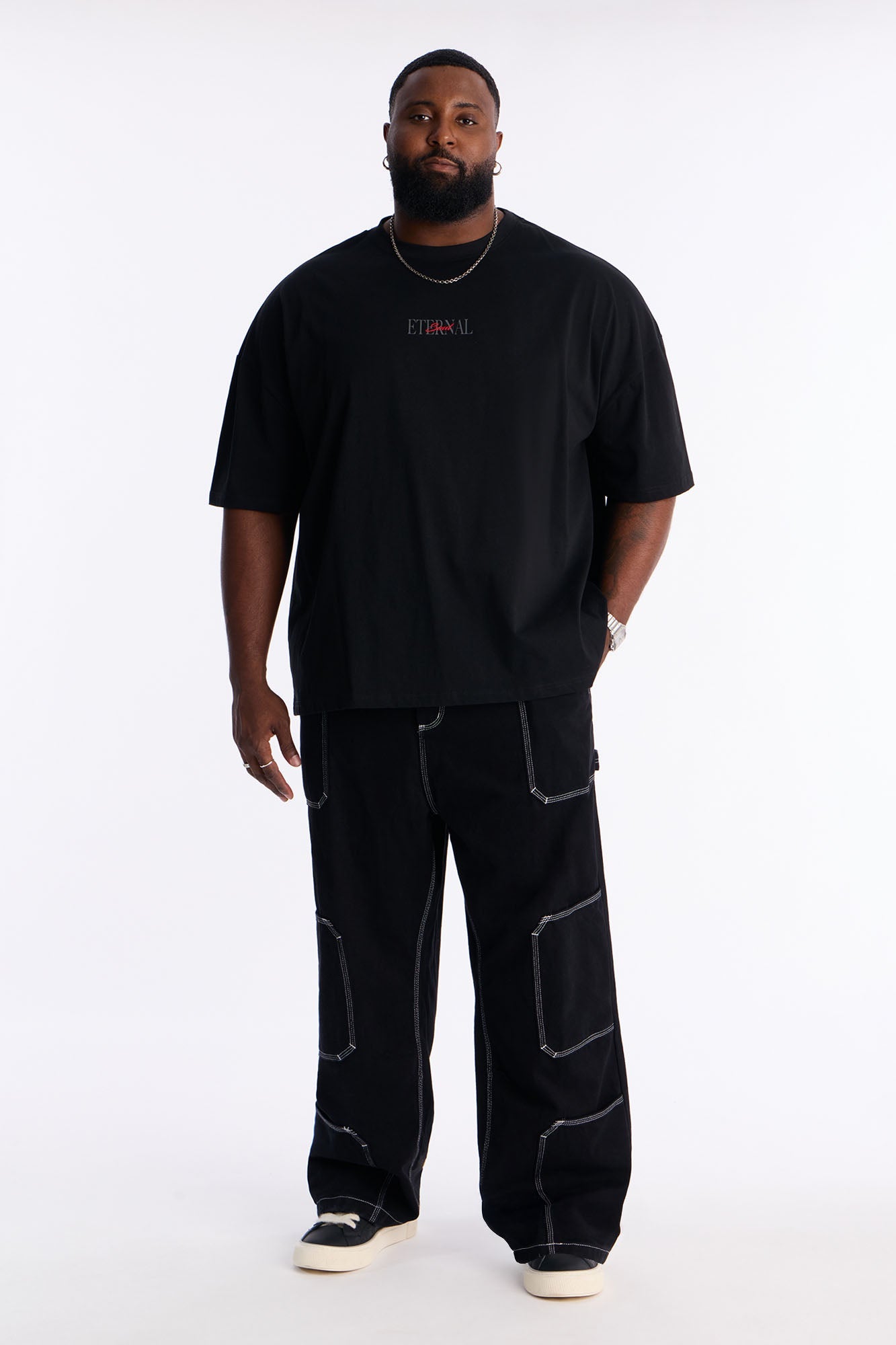 Baggy Tetris Maze Multi Pocket Pant - Black Fashion Nova