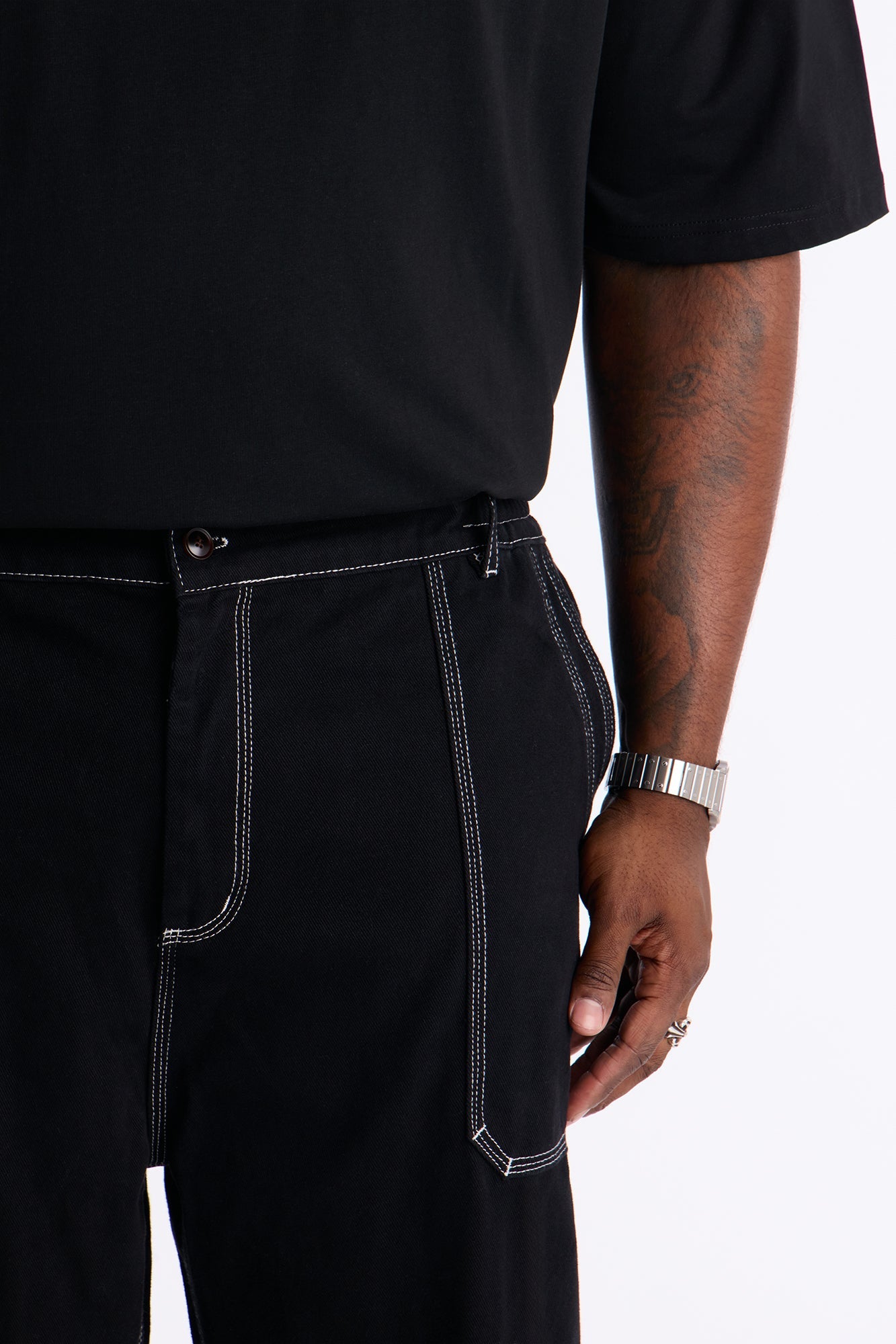 Baggy Tetris Maze Multi Pocket Pant - Black Fashion Nova