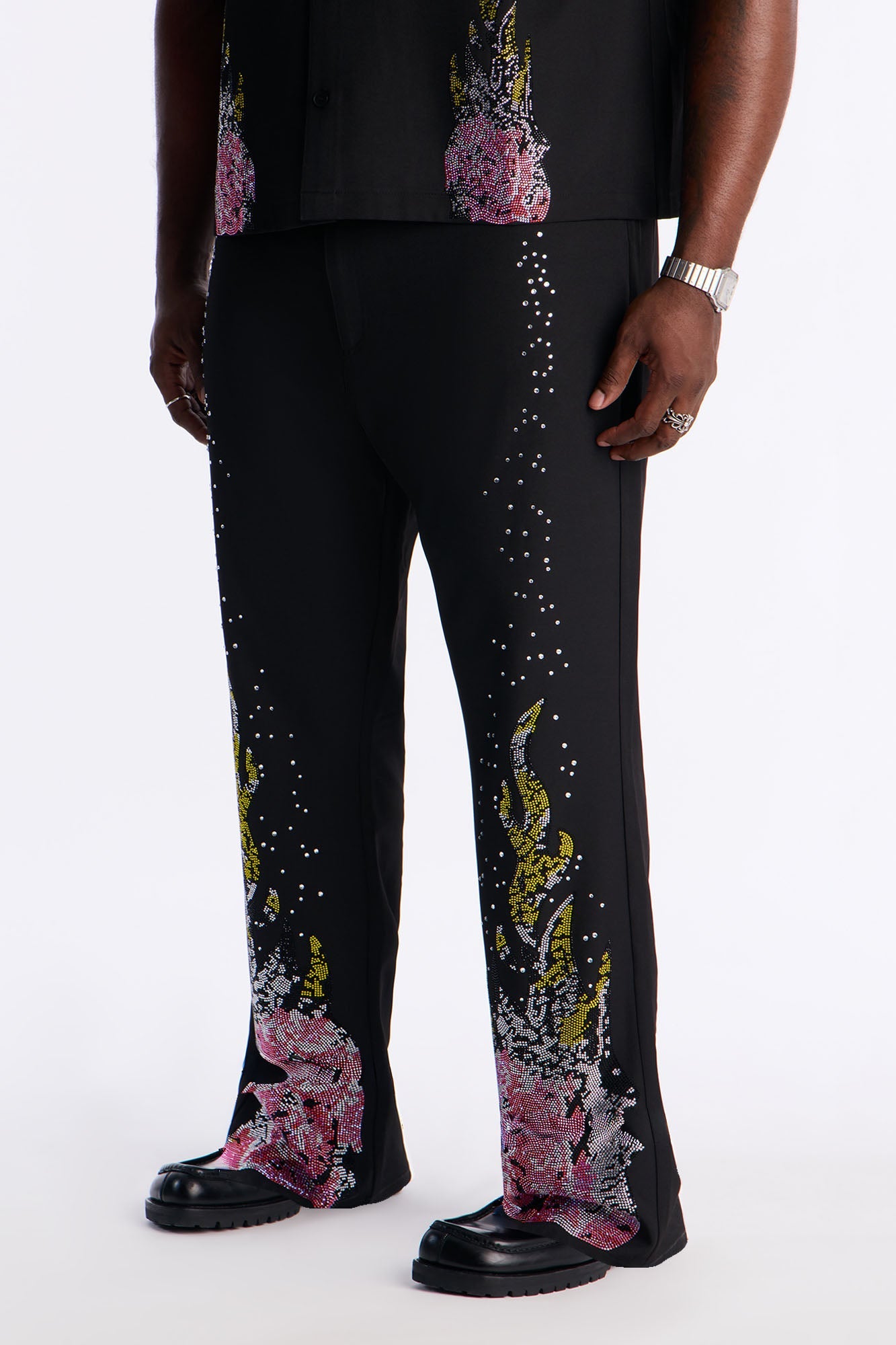 Straight Genesis Origin Embellished Trouser - Black Fashion Nova