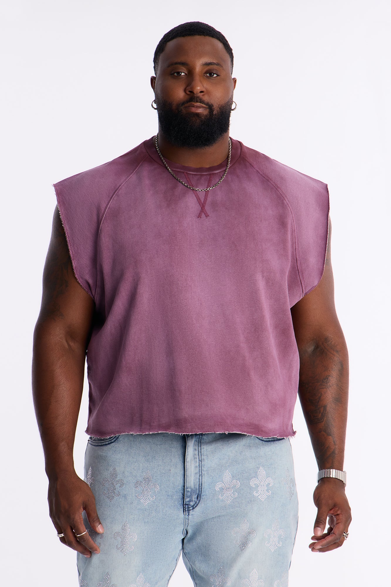 Boiler Washed Boxy Muscle Tee - Plum Fashion Nova