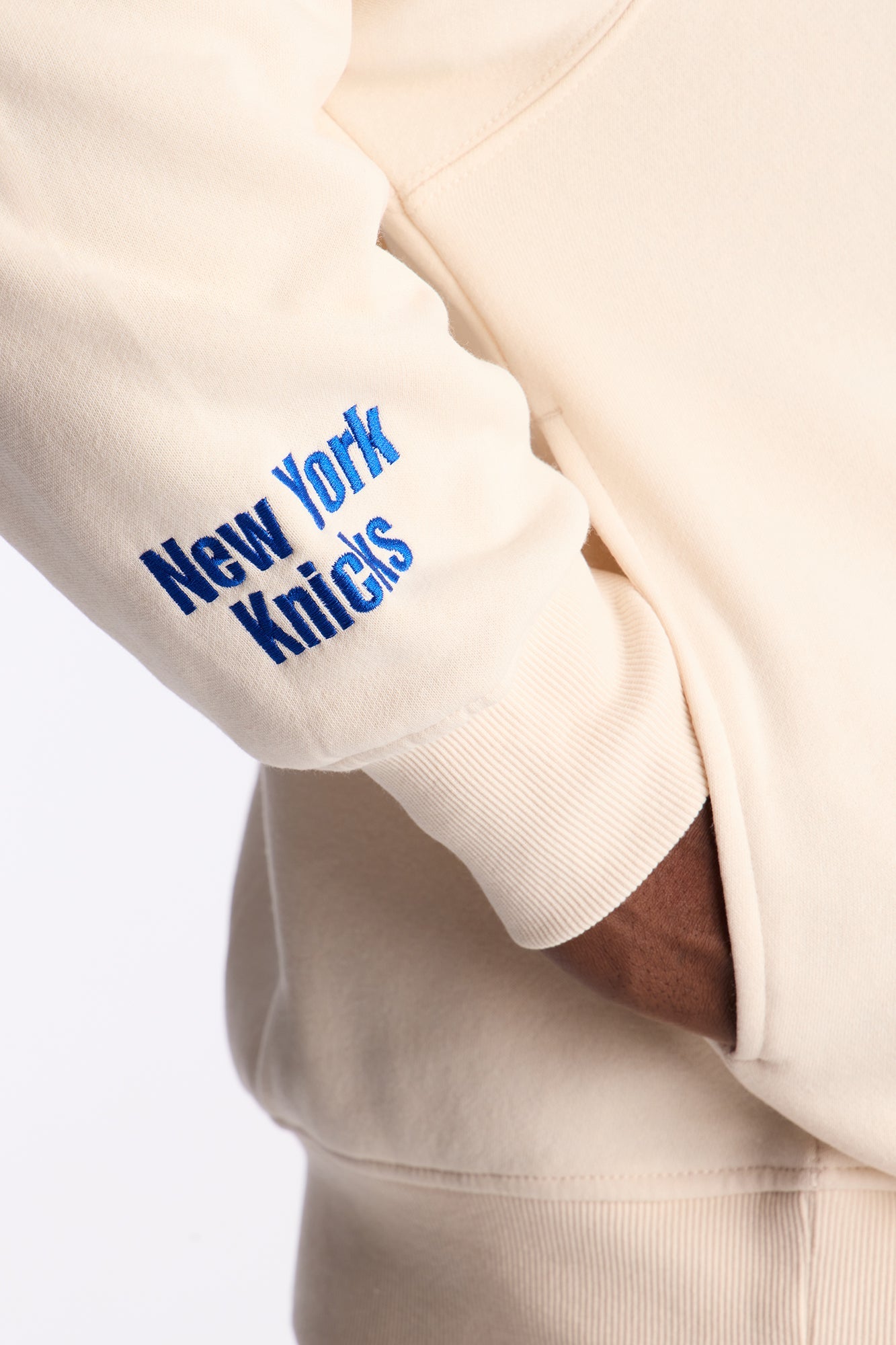 Knicks Embroidered Oversized Hoodie - Cream Fashion Nova