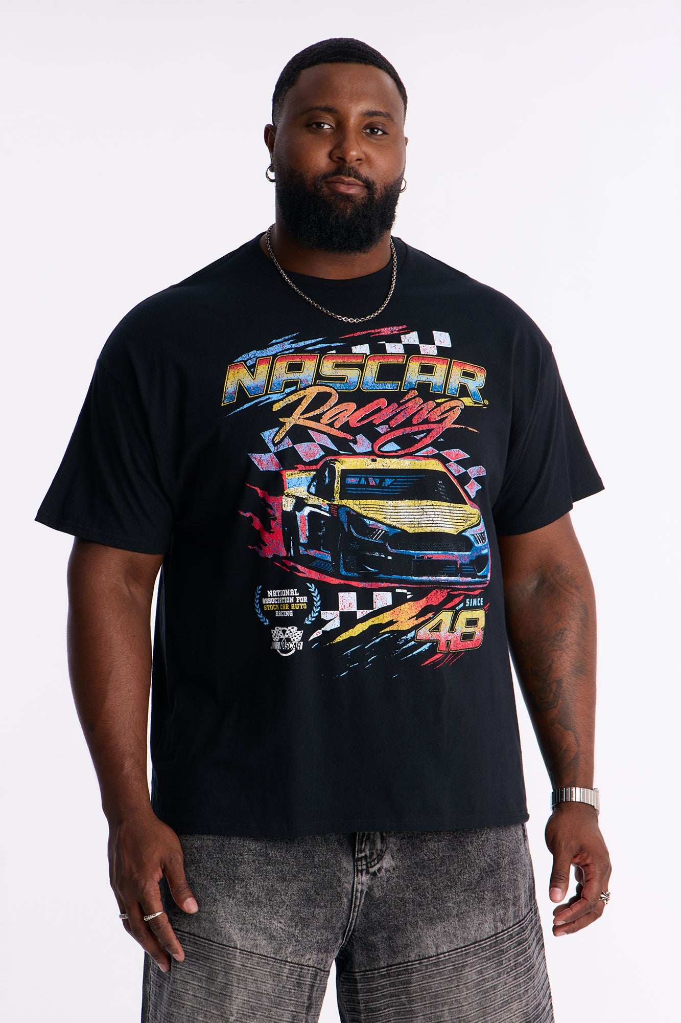 Nascar Vintage Racing Short Sleeve Tee - Black Fashion Nova