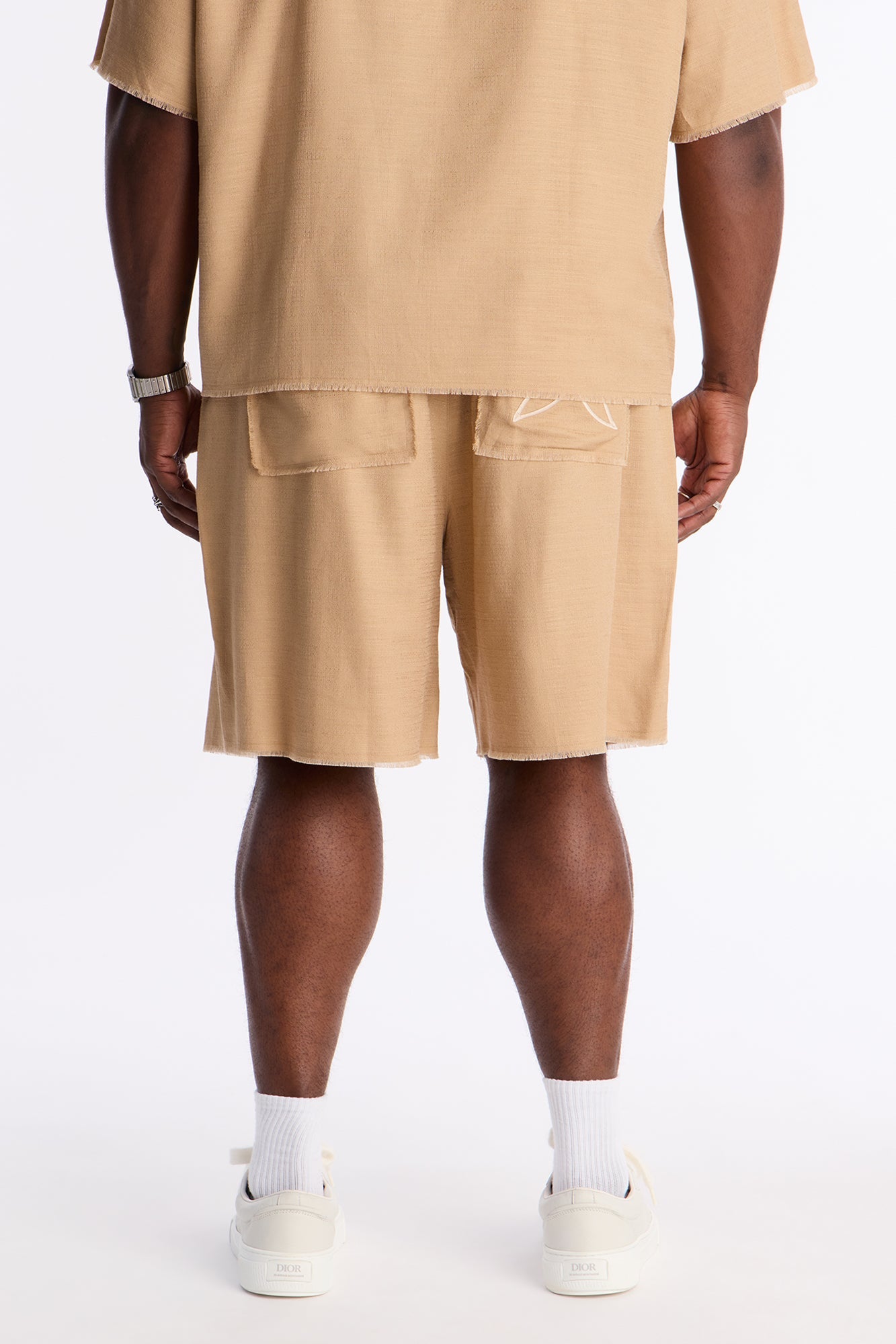 Relaxed Tropic Fearless Frayed Short - Tan Fashion Nova