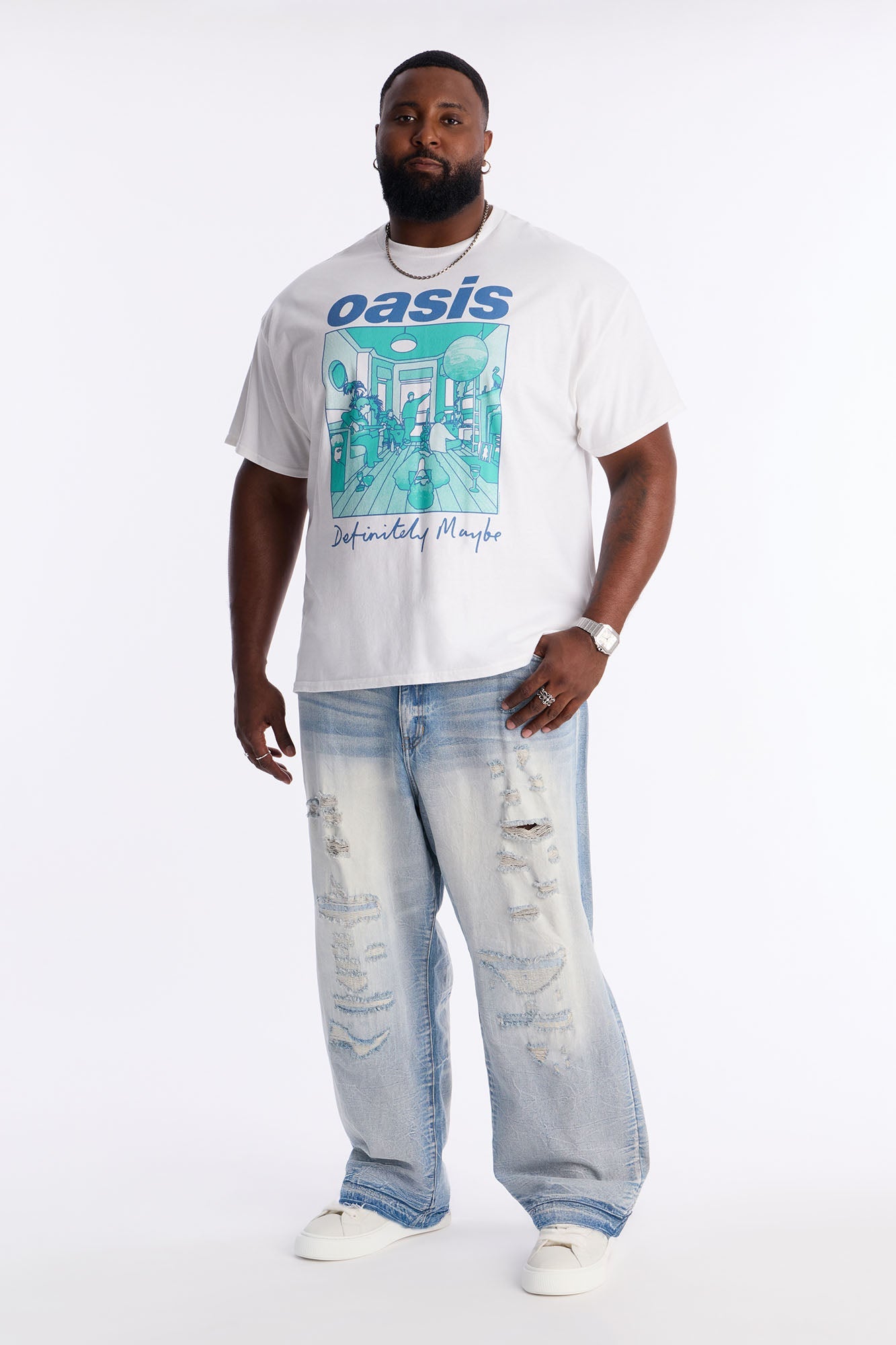 Oasis Definitely Maybe Short Sleeve Tee - White Fashion Nova