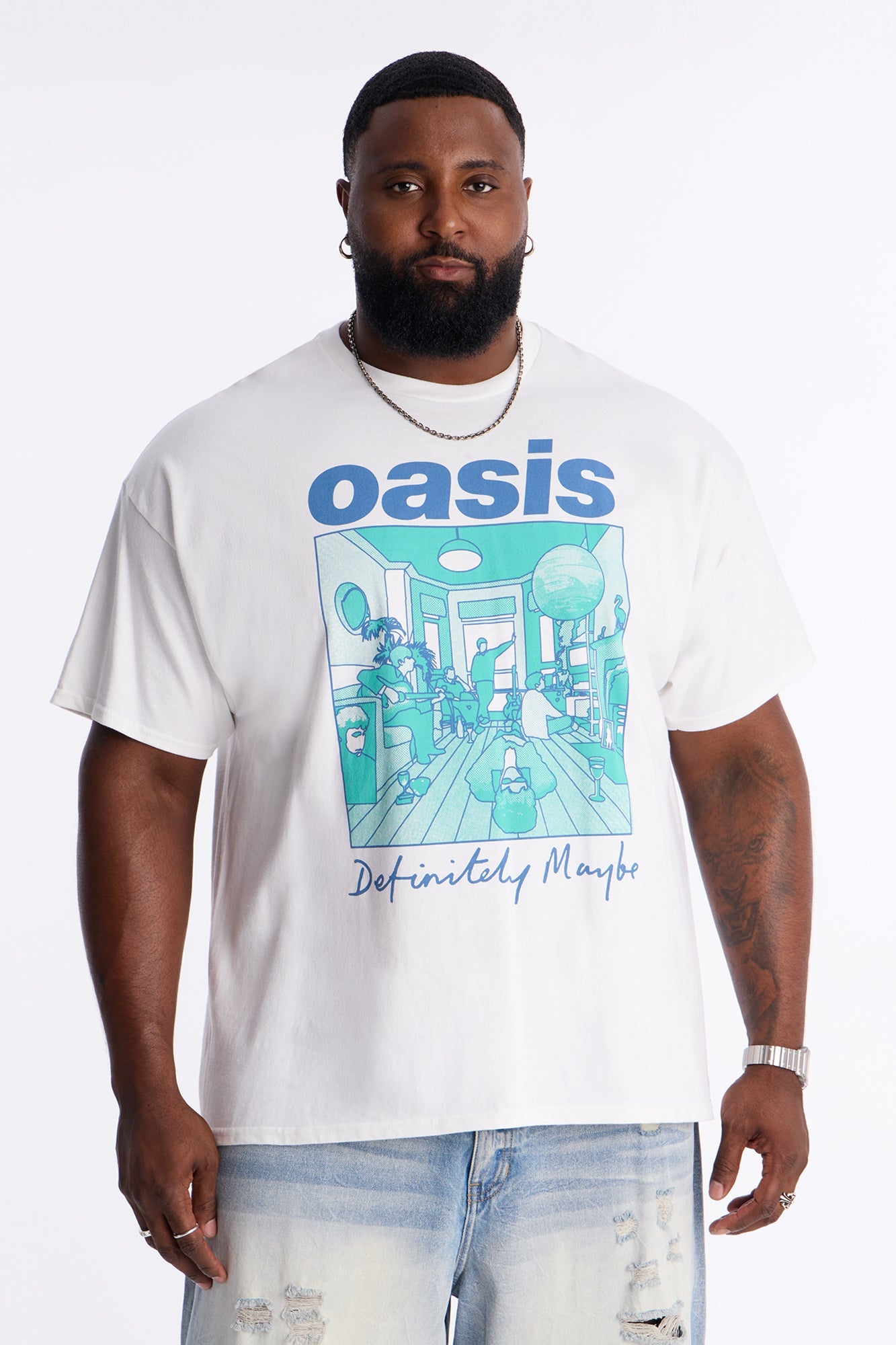Oasis Definitely Maybe Short Sleeve Tee - White Fashion Nova