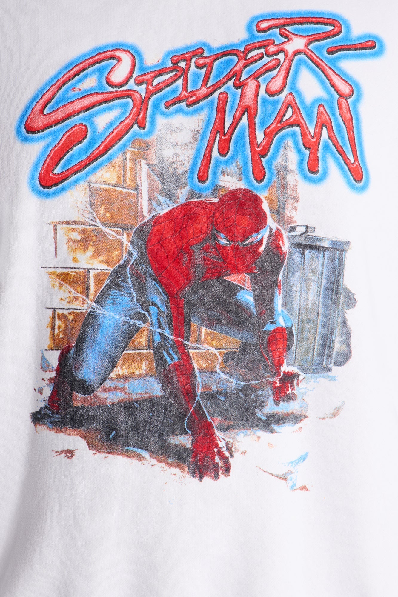 Marvel Spiderman Crawling Spider Crew Neck Sweatshirt - White Fashion Nova