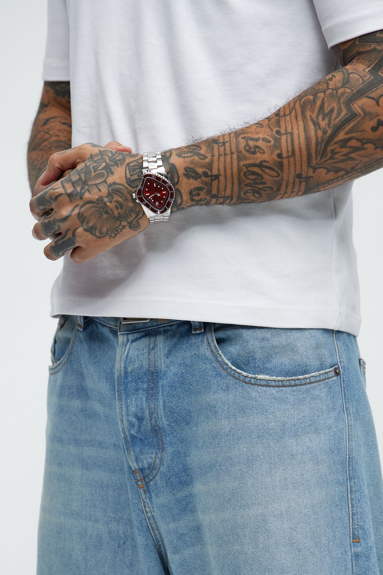 Legacy Watch - Silver/Red Fashion Nova
